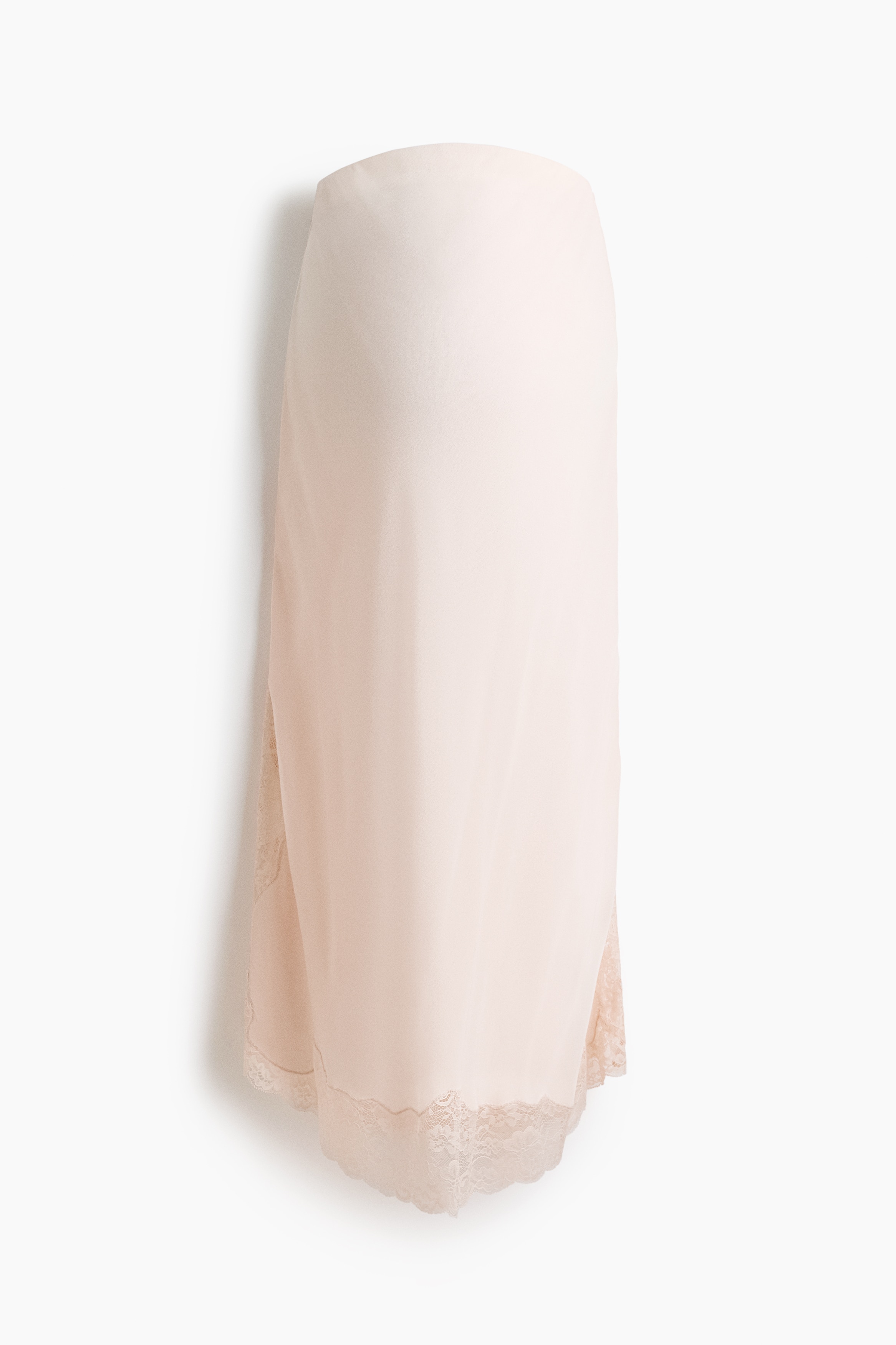 MAMA Viskoserock mit Spitzenbesatz - Hellrosa