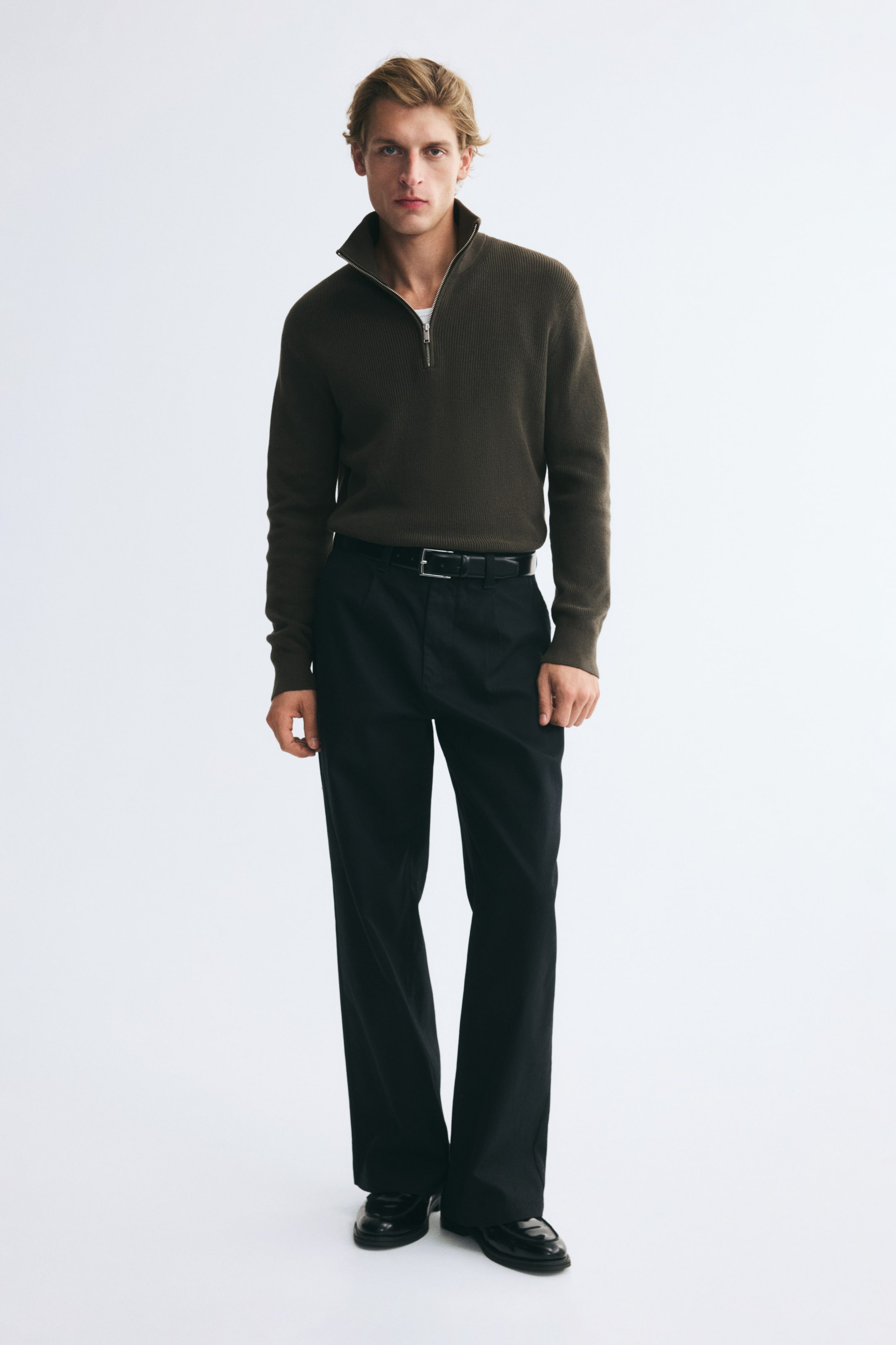 Regular-Fit Half-Zip Sweater