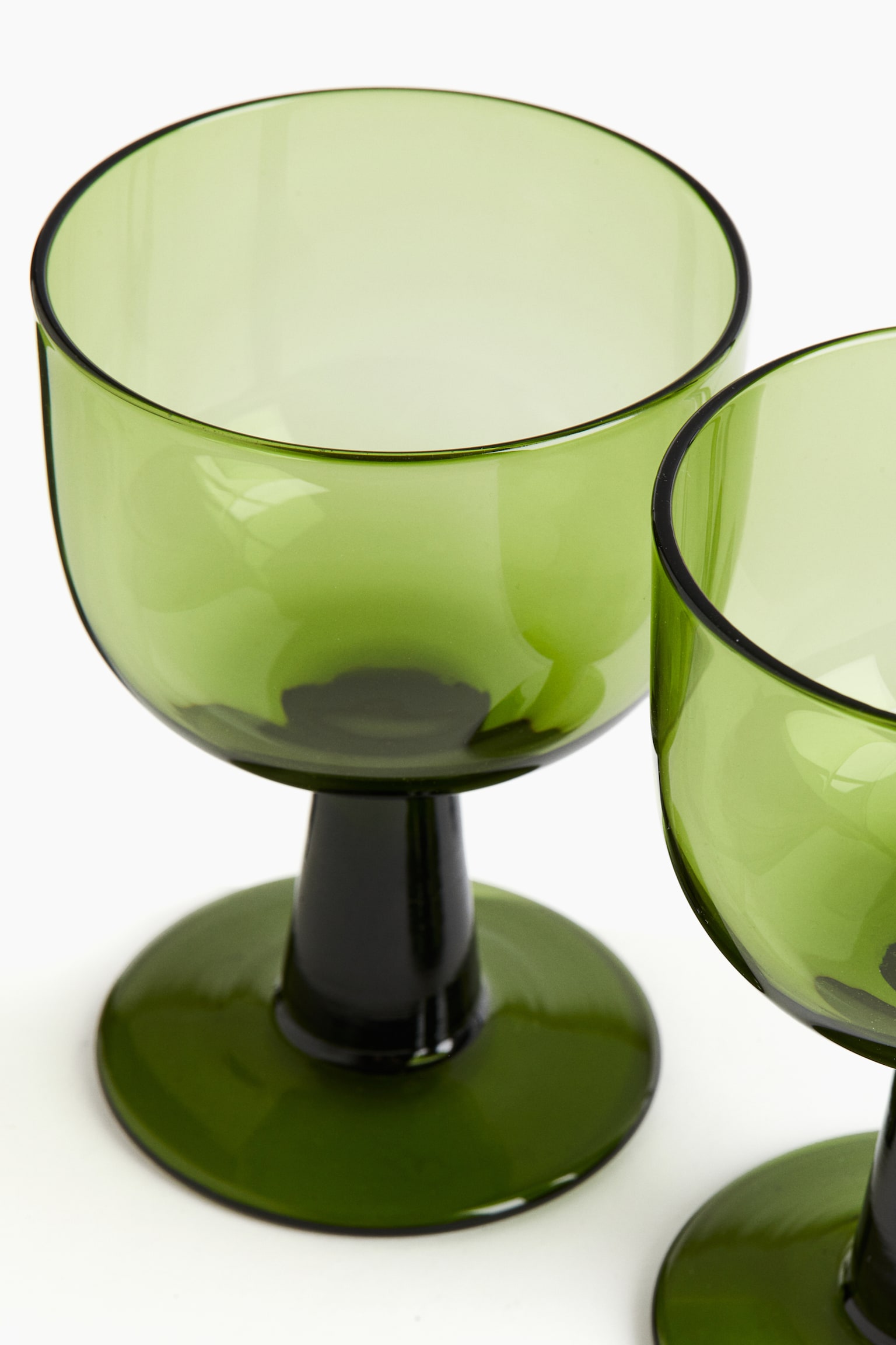 2-pack wine glasses - Olive green/Clear glass - 3