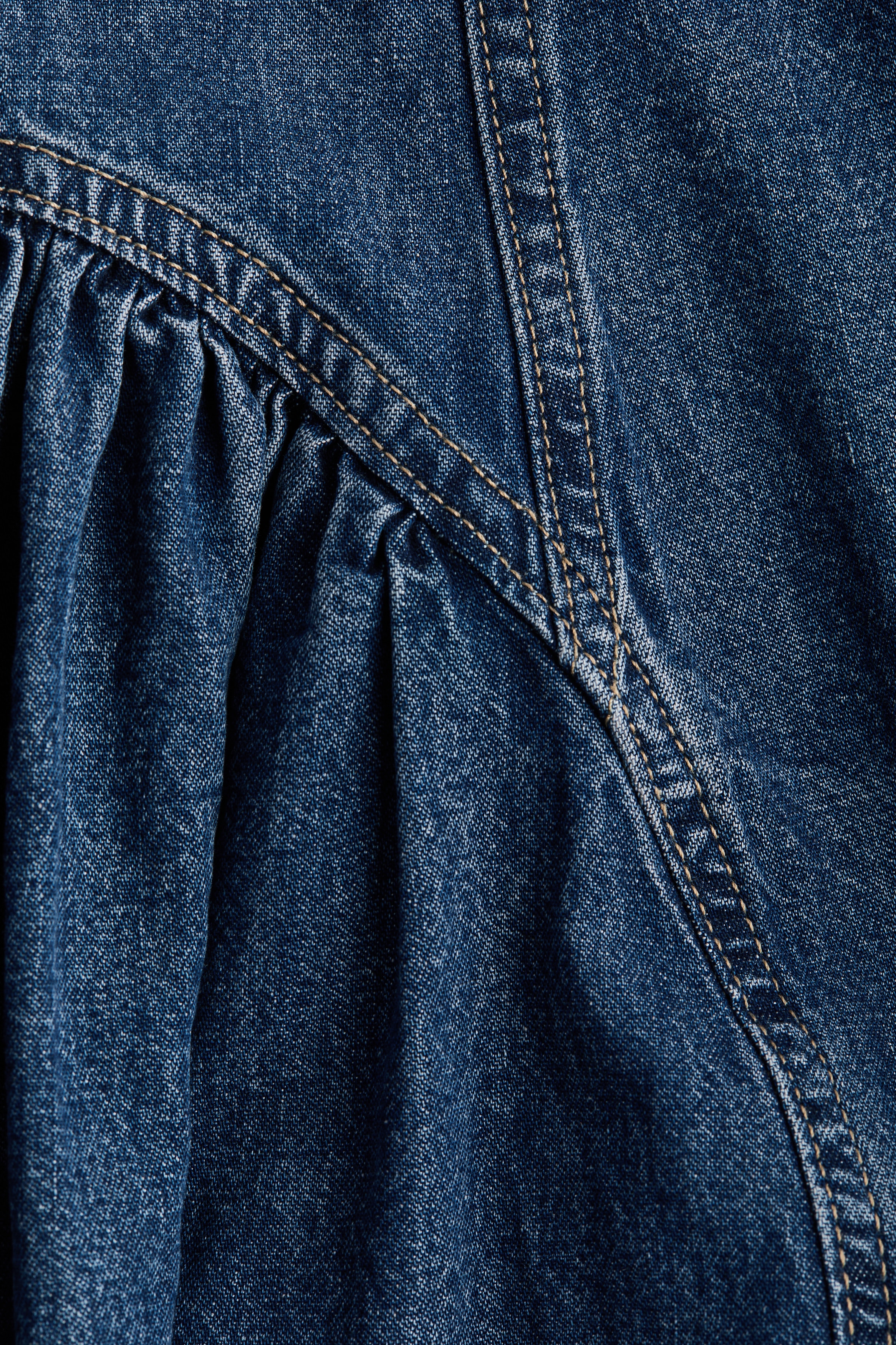 Flared-Skirt Denim Dress - thumbnail 5