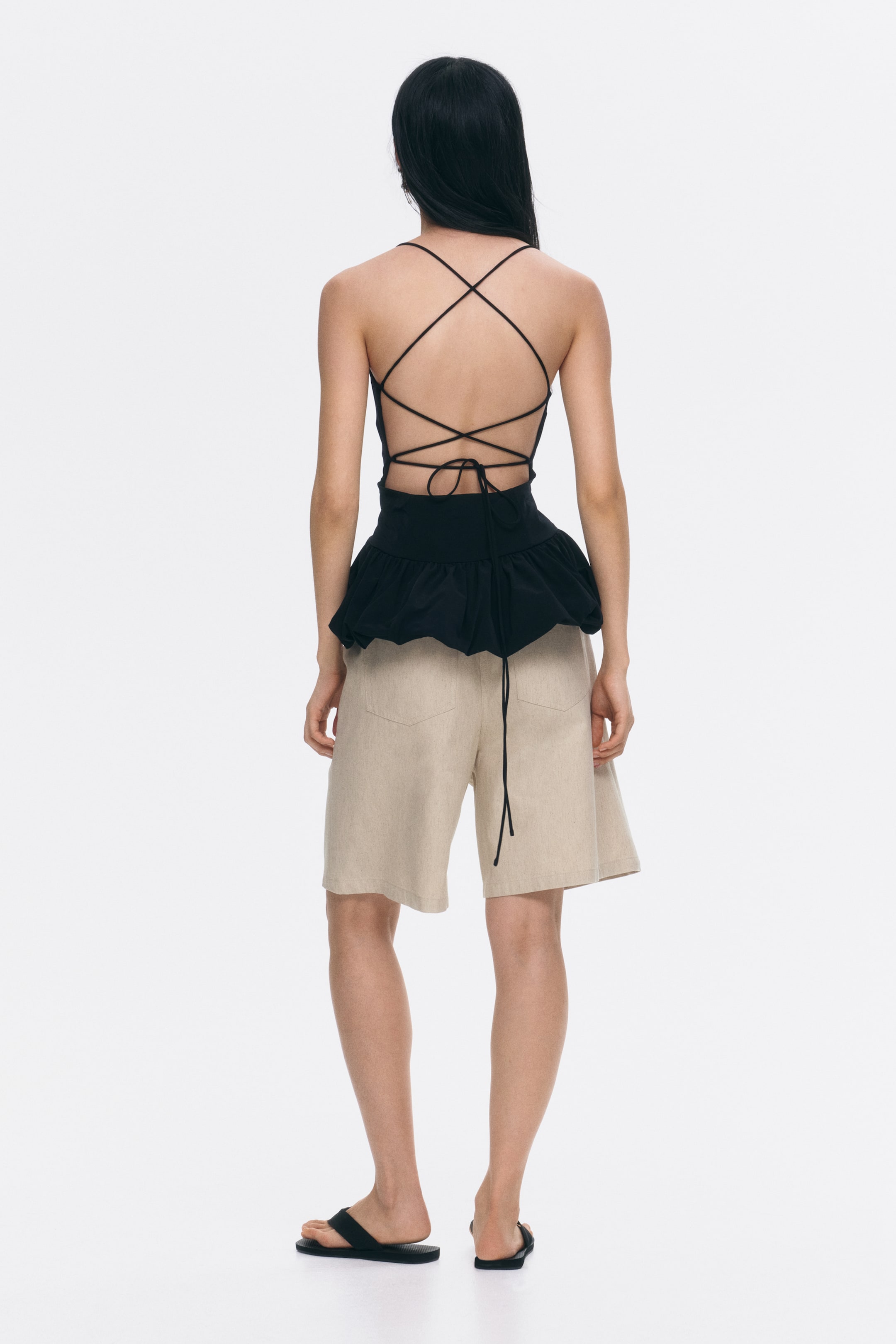 Linen-Blend Bermuda Shorts