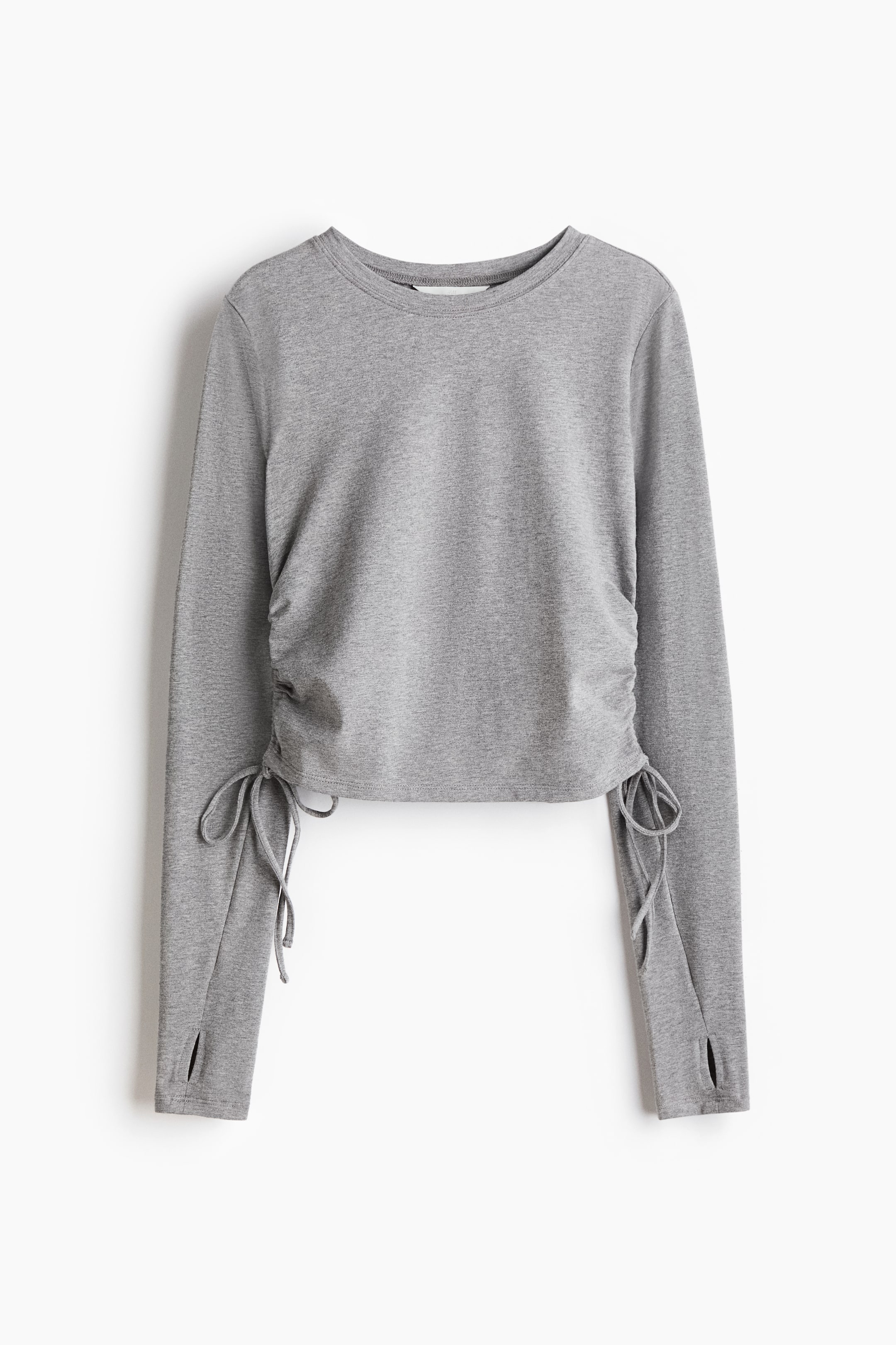 拡大画像を表示: ドローストリングディテールトップス - Grey marl - レディース | H&M JP 1