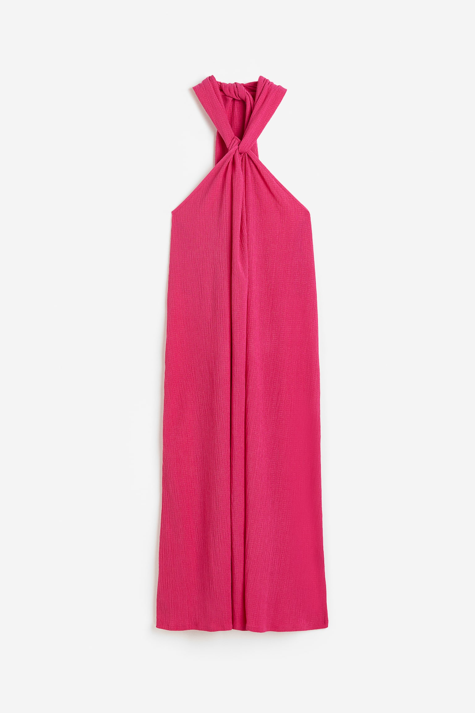 Long Halterneck Dress - Cerise - 1