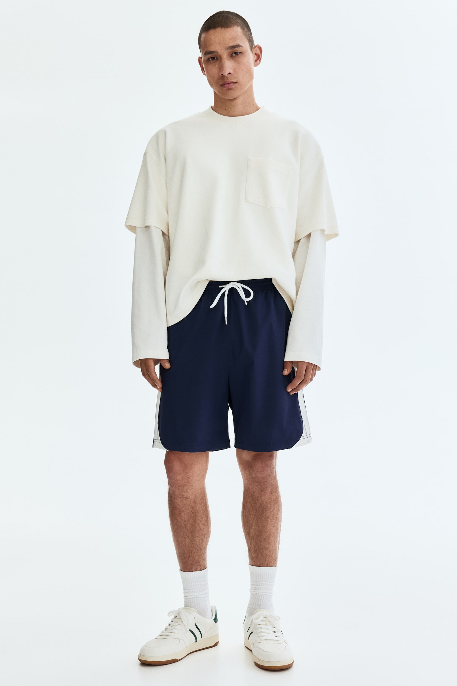 Regular Fit Track Shorts - Navy blue/White/Black/Colour block/Dark green/Colour block/Burgundy/Colour block - 1