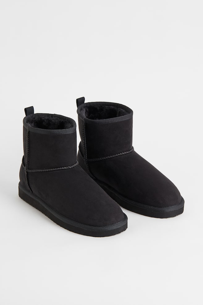 Boots chaudement doublées - Noir/Beige/Marron clair - 2