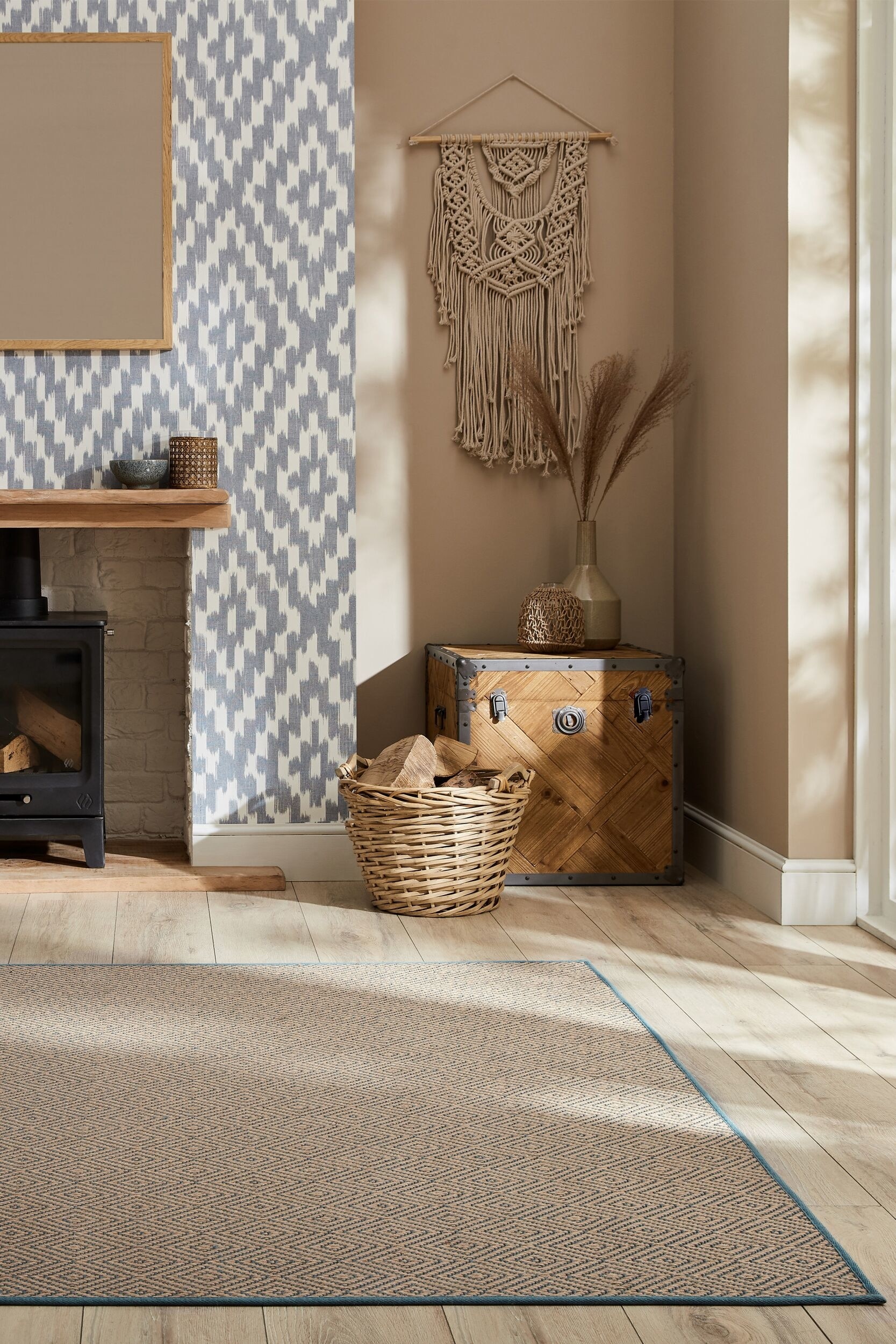 Diamond Border -juuttimatto - Sininen