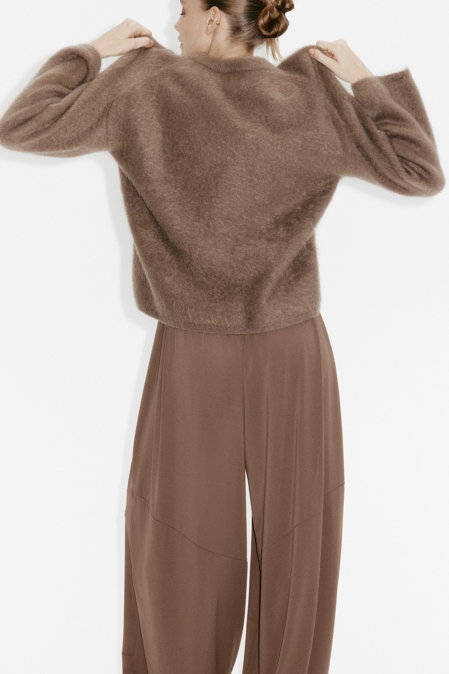 Balloon-leg trousers - Brown/Black - 3