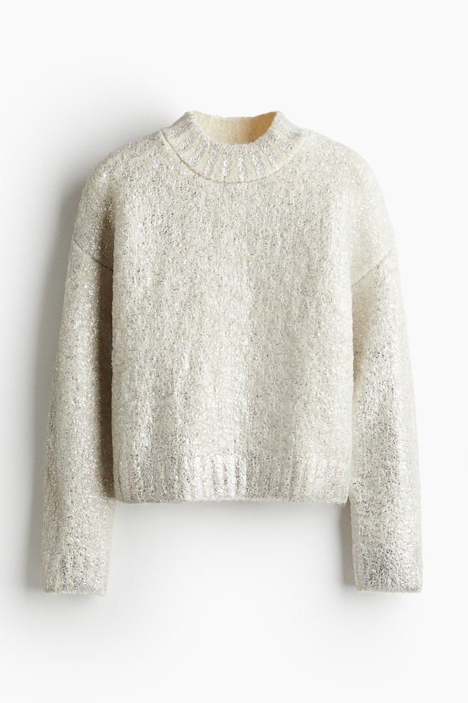 Pullover aus Strukturstrick - Cremefarben - 1
