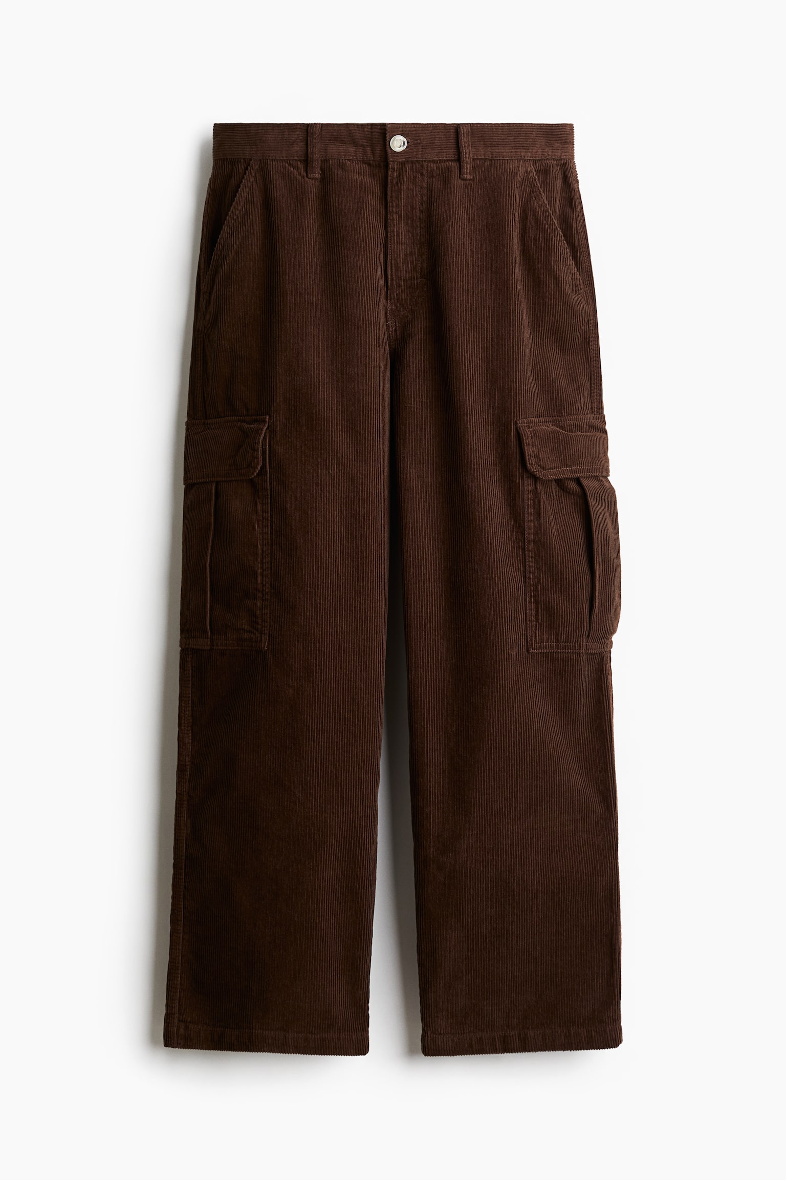 Loose Fit Corduroy cargo trousers - Castanho/Preto - 2