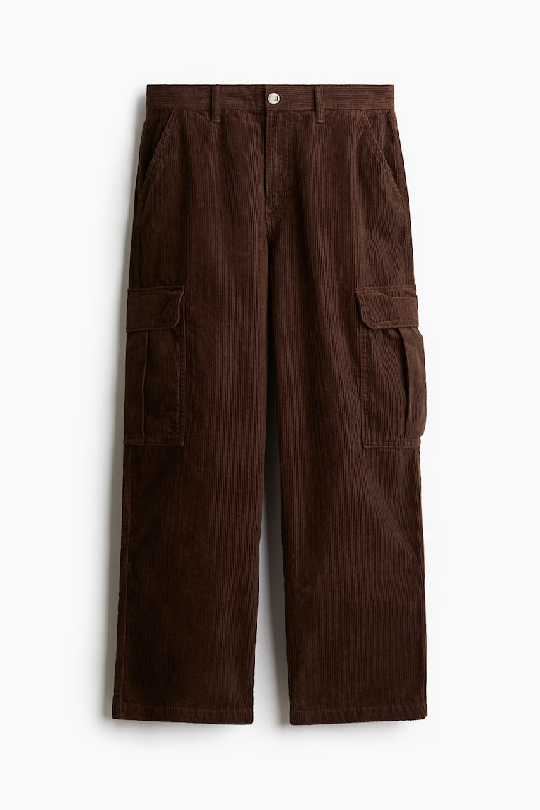 Loose Fit Corduroy Cargo Pants