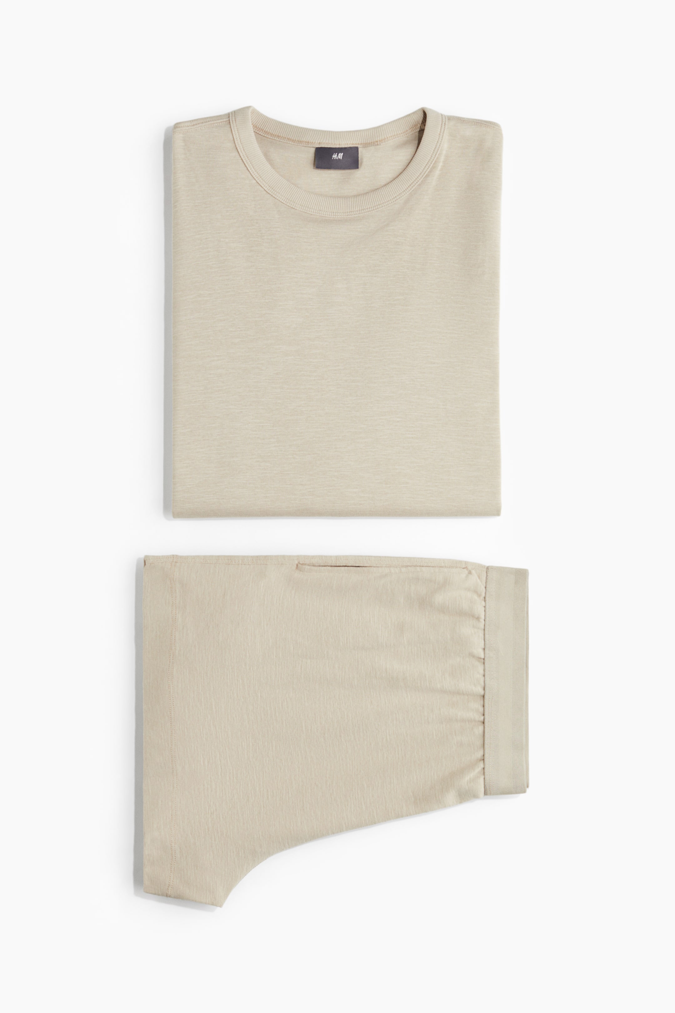 Pyjama T-shirt and shorts - Light beige - Men | H&M GB 5