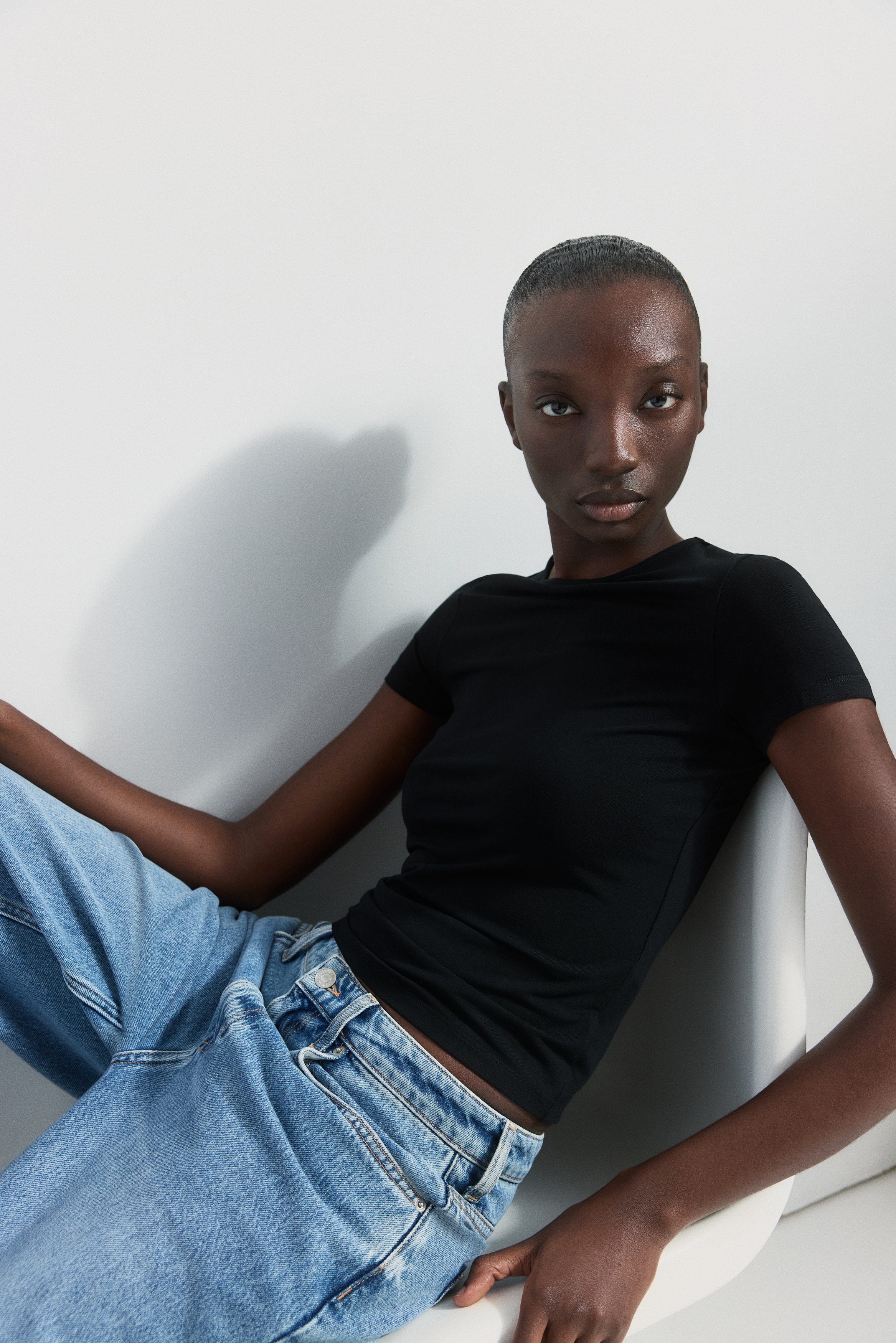 Fitted Viscose T-Shirt - thumbnail 7