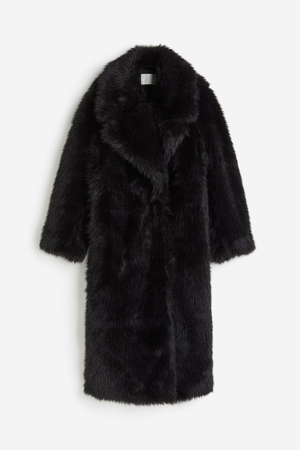H&m Long Faux Fur Coat Fluffy Tie-belt Coat Mole Ladies H&M GB