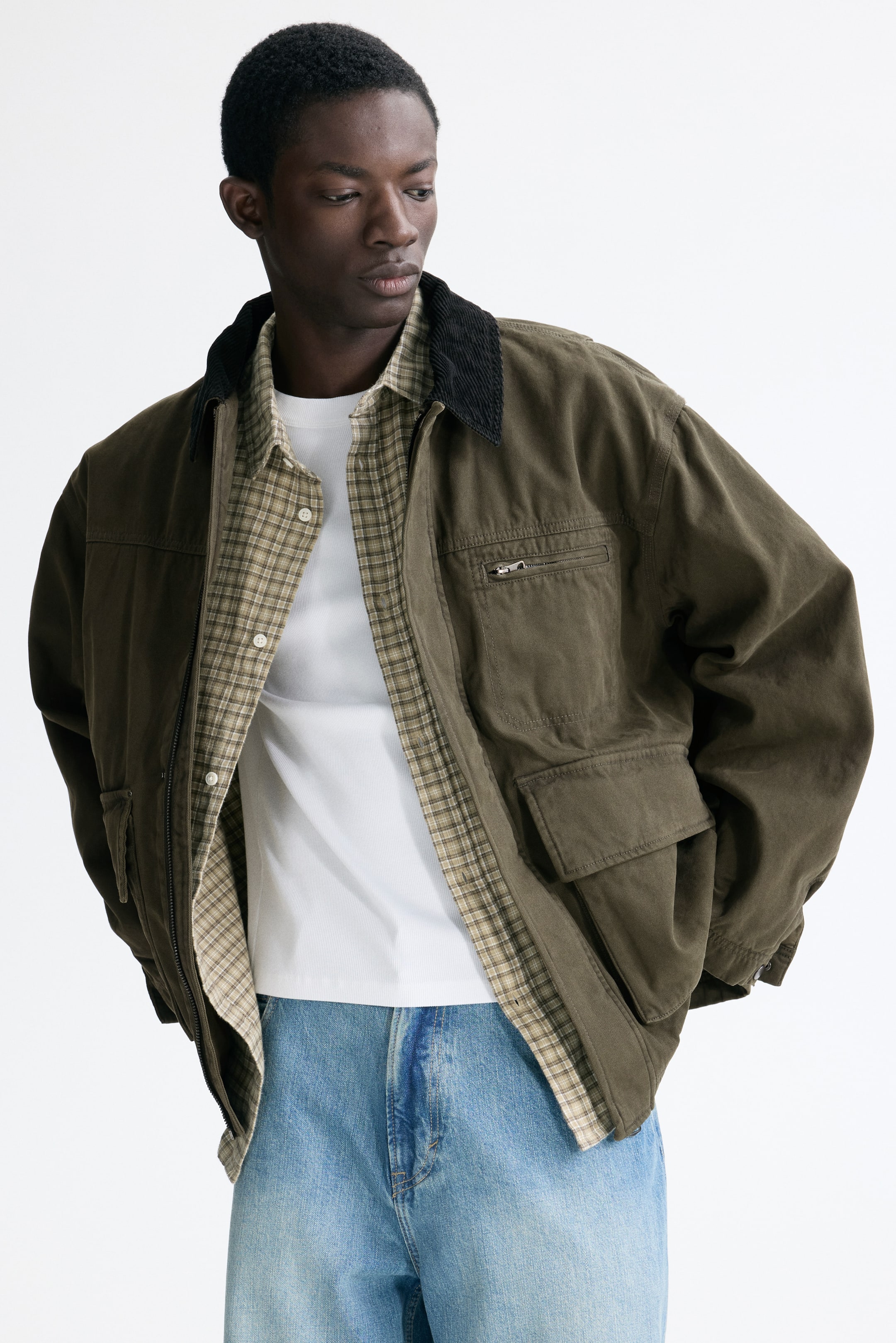 Ampliar la imagen: Chamarra Workwear - Verde caqui oscuro - Men | H&M MX 3