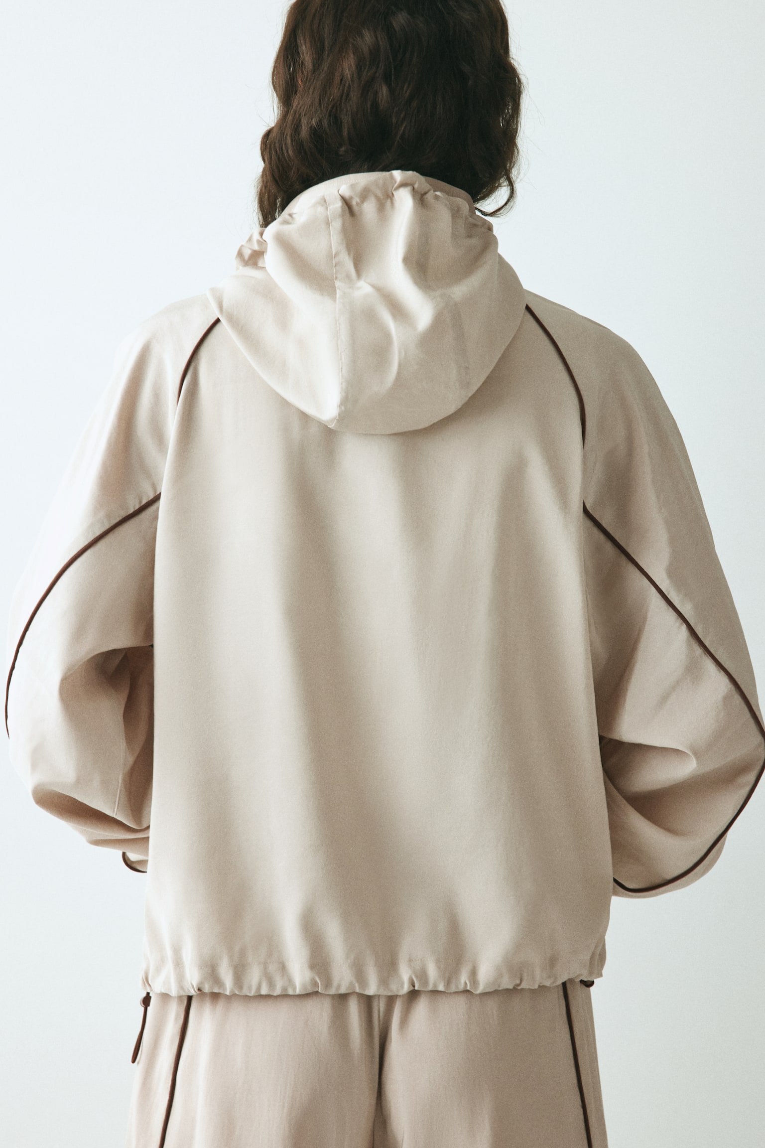 Oversized windbreaker - Light beige - 4