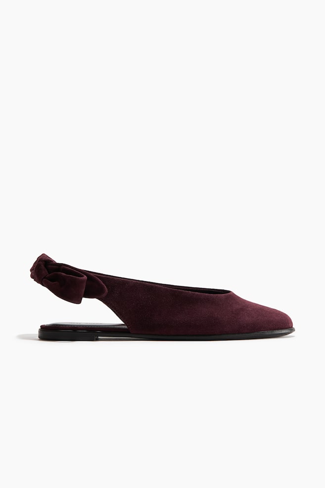Slingpumps aus Veloursleder - Dunkellila/Dunkelbeige - 1