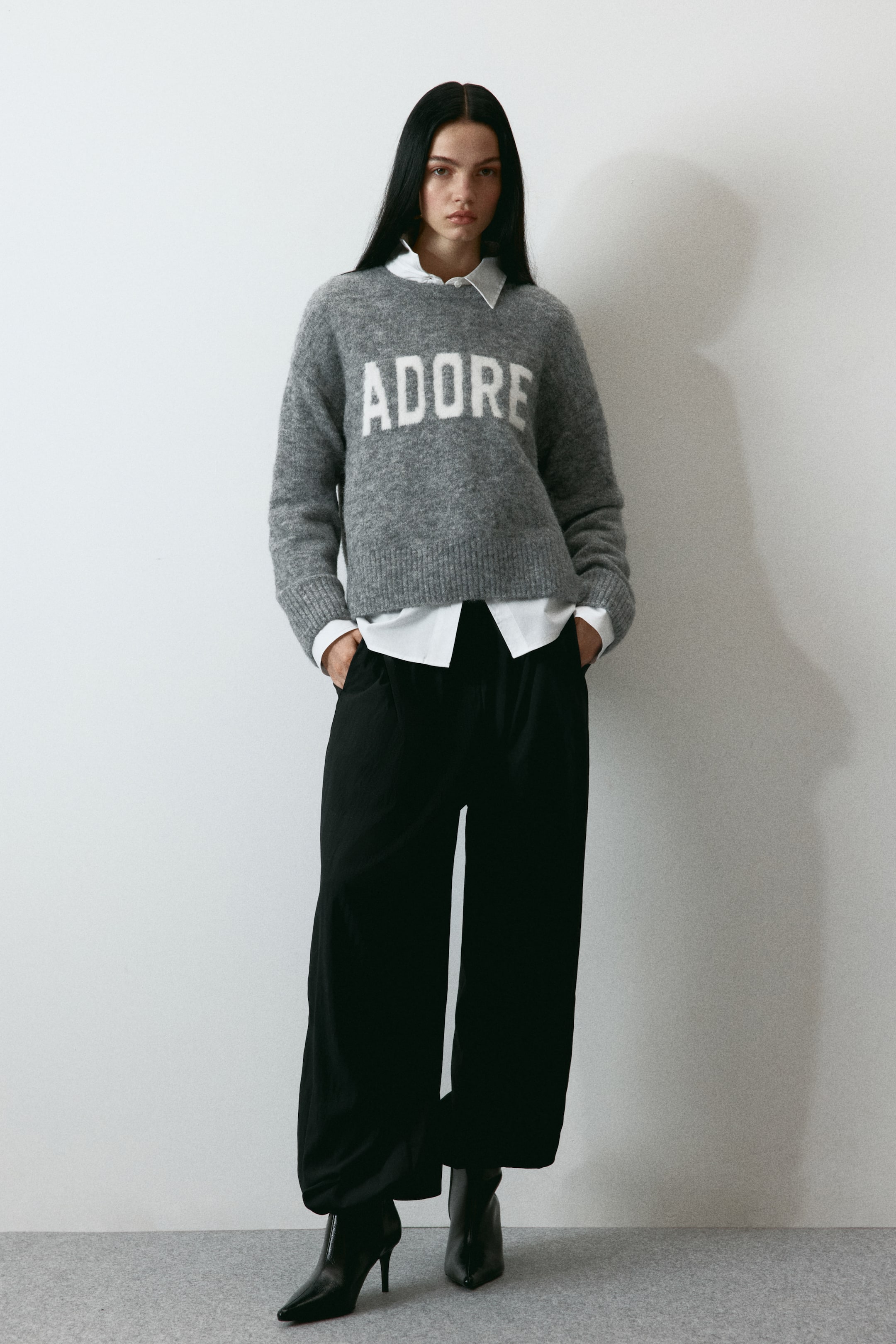 View larger image: Jacquard-motif jumper - Grey marl/Adore - Ladies | H&M IN 2