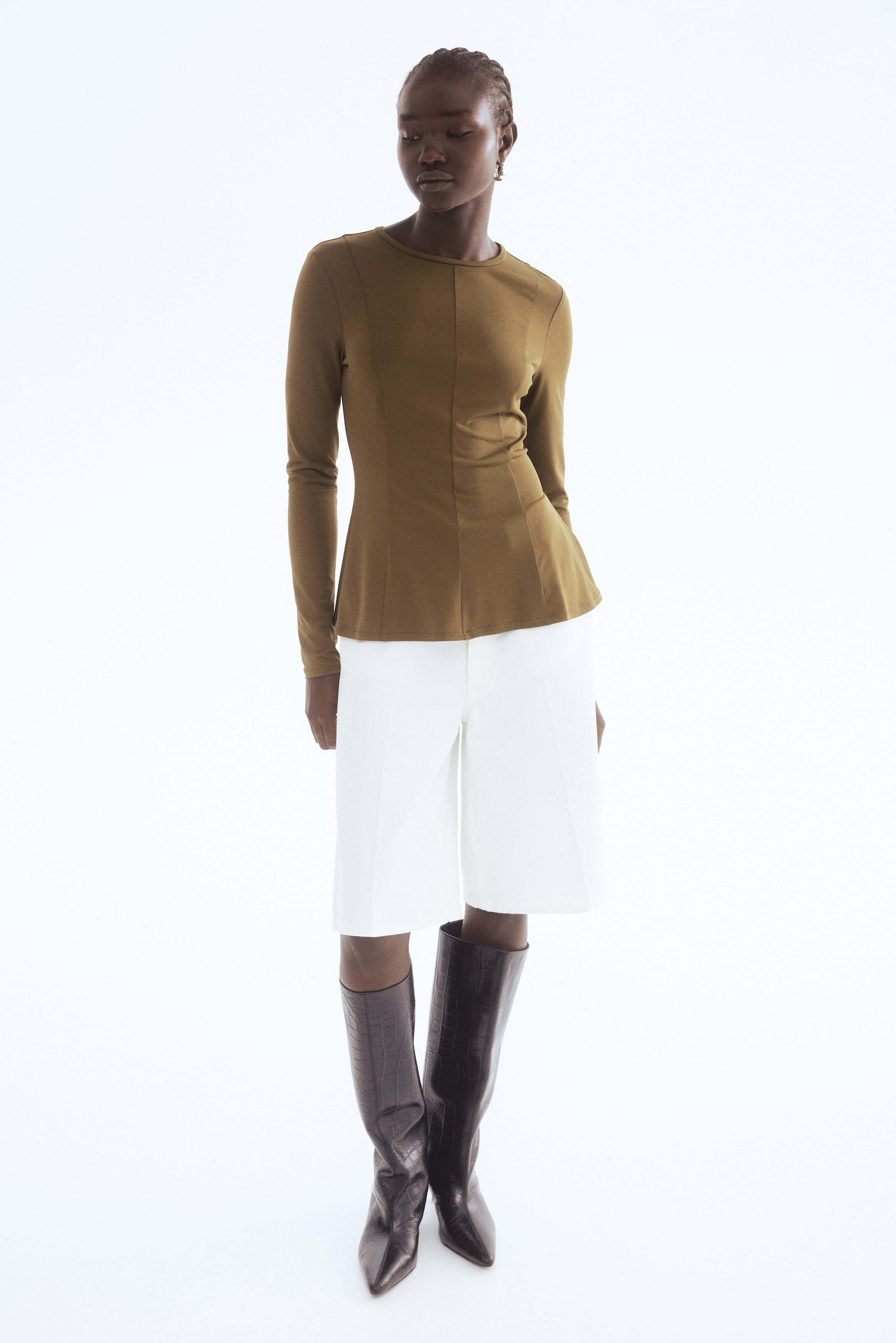 Women's Burgundy Peplum Top | H&M US