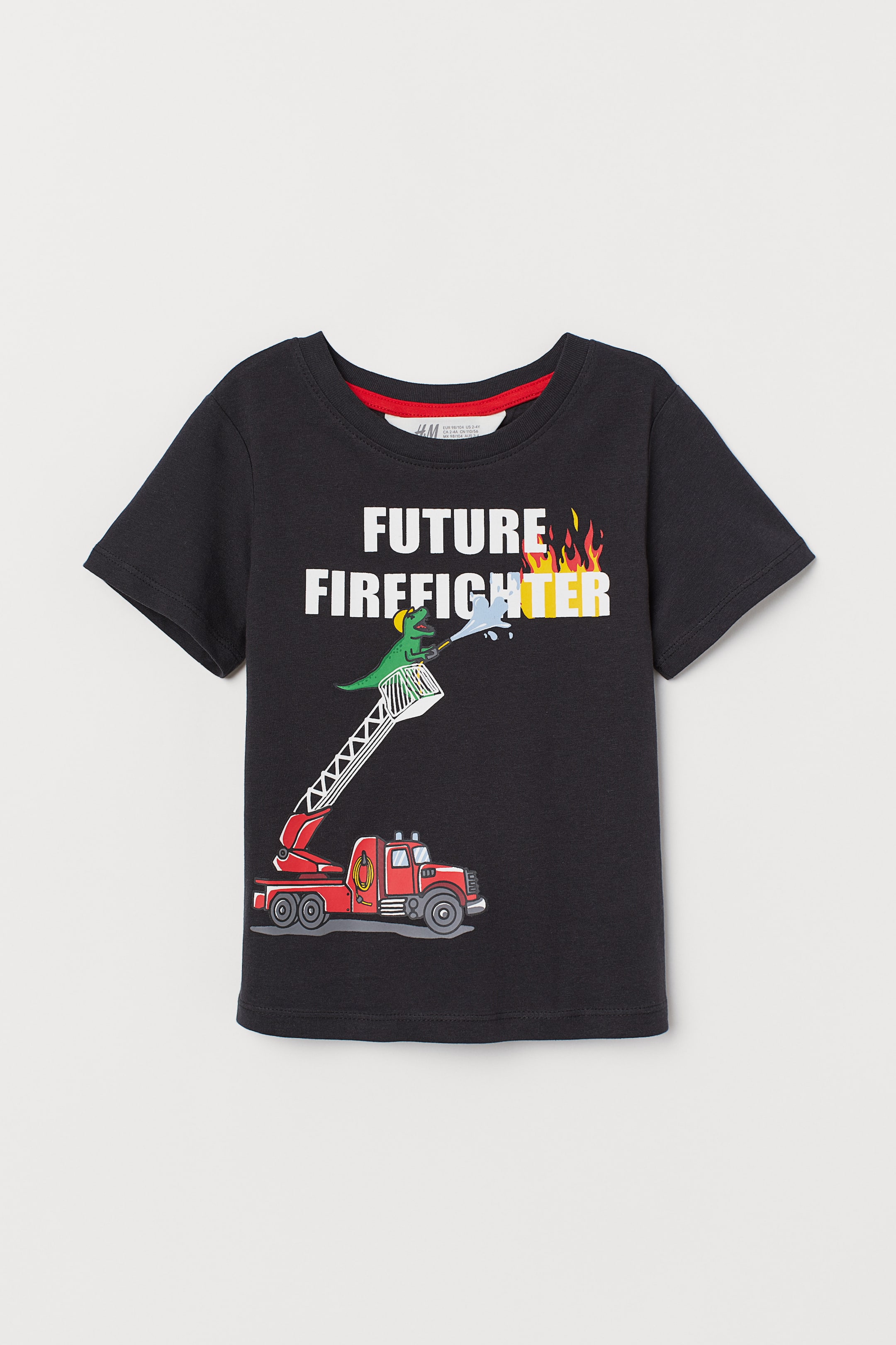 Größeres Bild ansehen: T-Shirt mit Druck - Schwarz/Future Firefighter - Kids | H&M DE 1