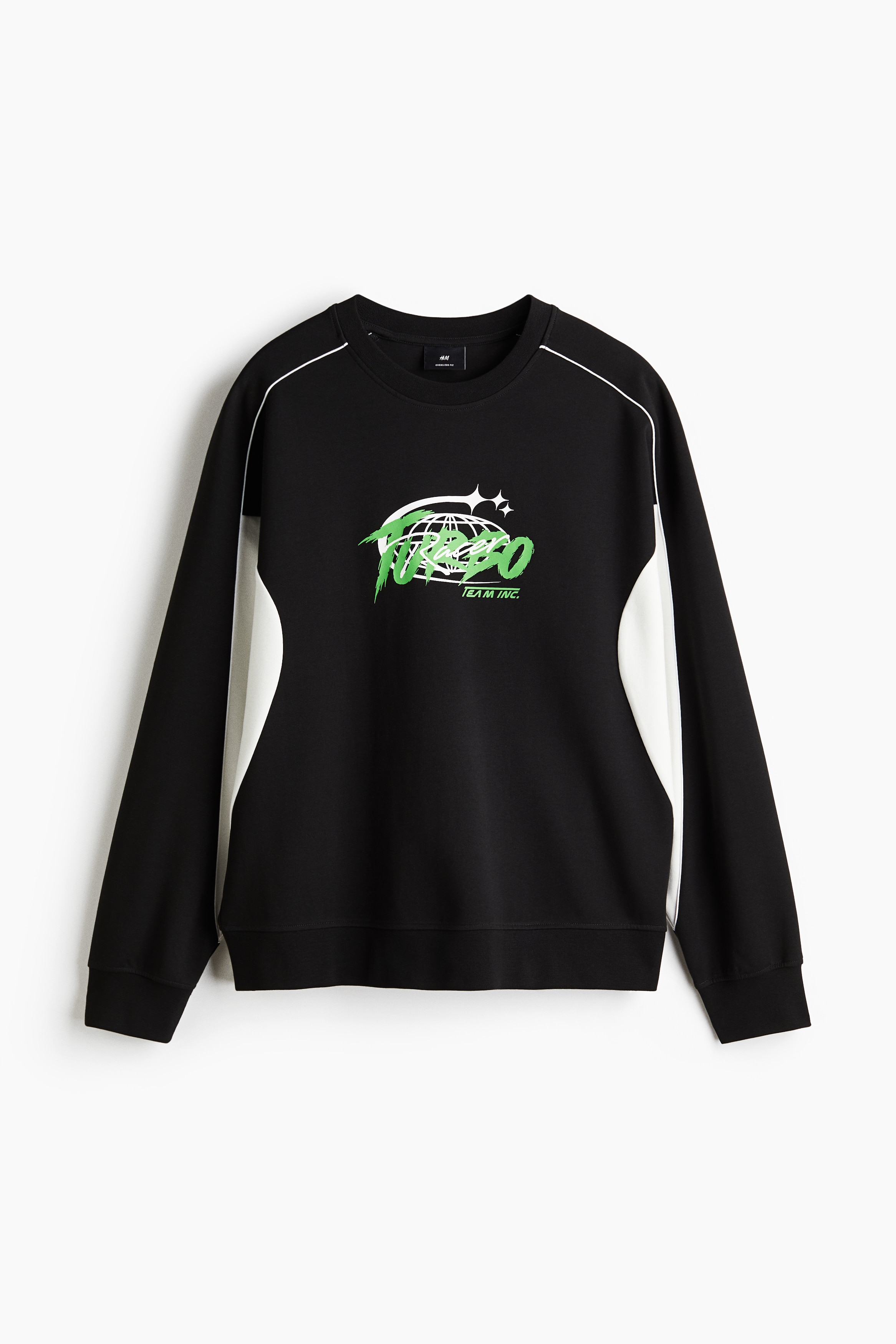 Mikina z materiálu scuba Loose Fit - Černá/Turbo