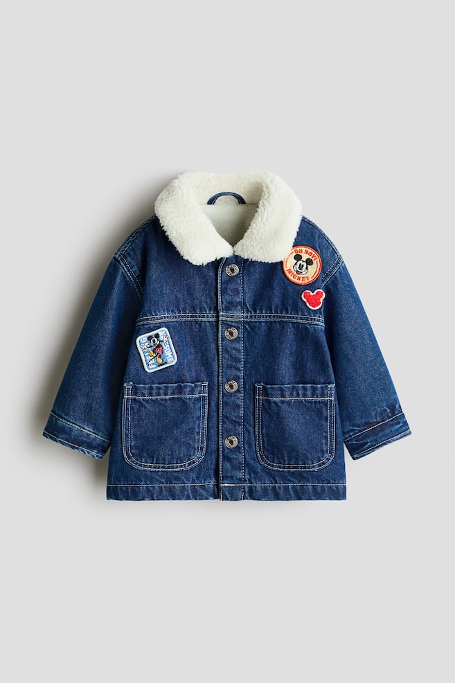 Appliquéd Denim Jacket - Denim blue/Mickey Mouse - 1