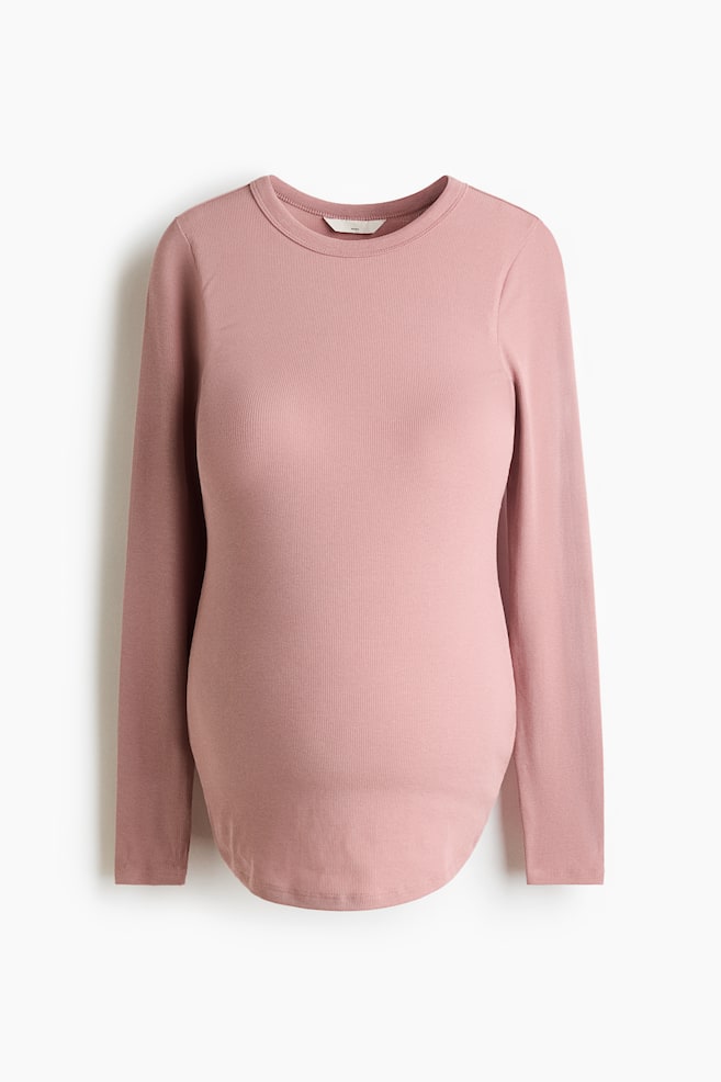 MAMA Maglia in jersey a costine - Rosa polvere/Verde chiaro/Beige chiaro mélange/Crema/Nero/Bordeaux/Rosso acceso - 1