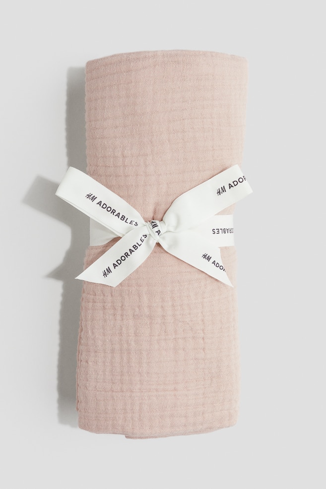 Cotton muslin baby blanket - Light dusty pink/Light greige/Light beige/Dark beige - 1