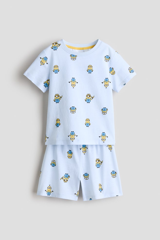Bawełniana piżama z nadrukiem - Jasnoniebieski/Minionki/Jasnoniebieski/Lilo i Stitch/Zielony/Minecraft/Miętowozielony/Auta/Czerwony/Spider-Man/Niebieski/Blue/Jasnoszary melanż/Myszka Miki/Ciemnoniebieski/Snoopy/Jasnoniebieski/Psi Patrol/Turkusowy/Jeż Sonic - 1