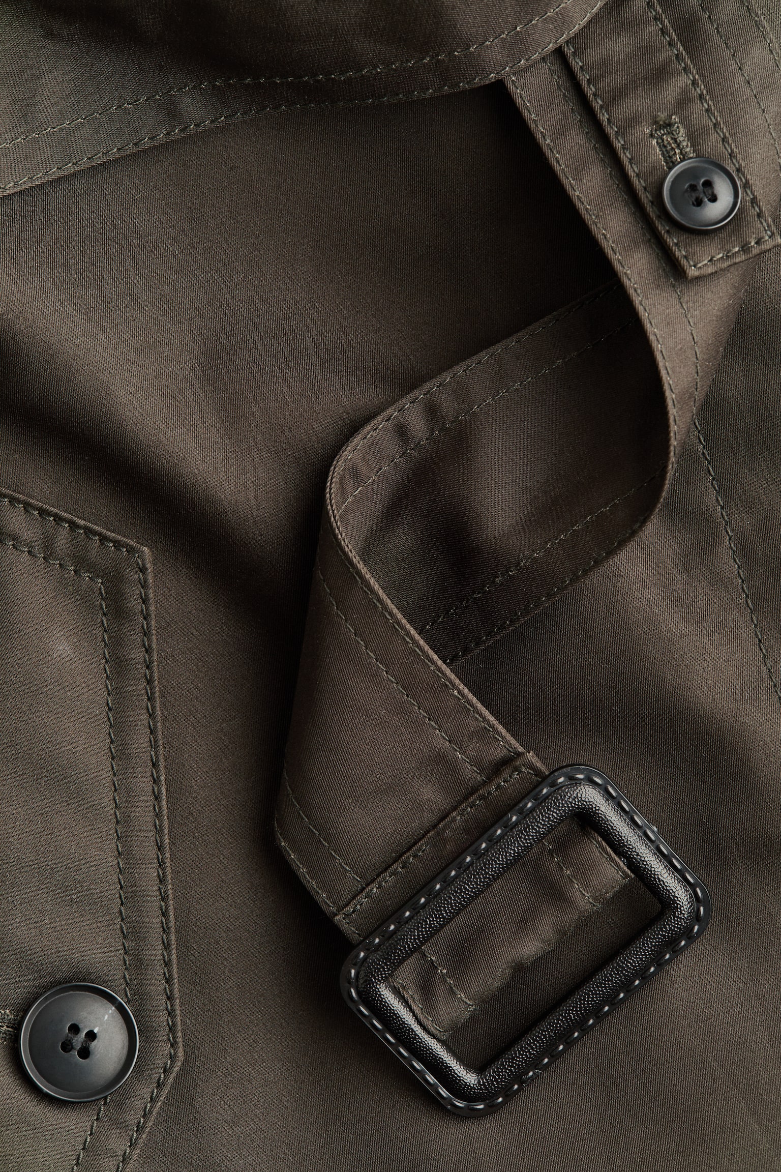 Женское пальто H&M Belted Twill, цвет: Тёмный серо-коричневый — фото 8
