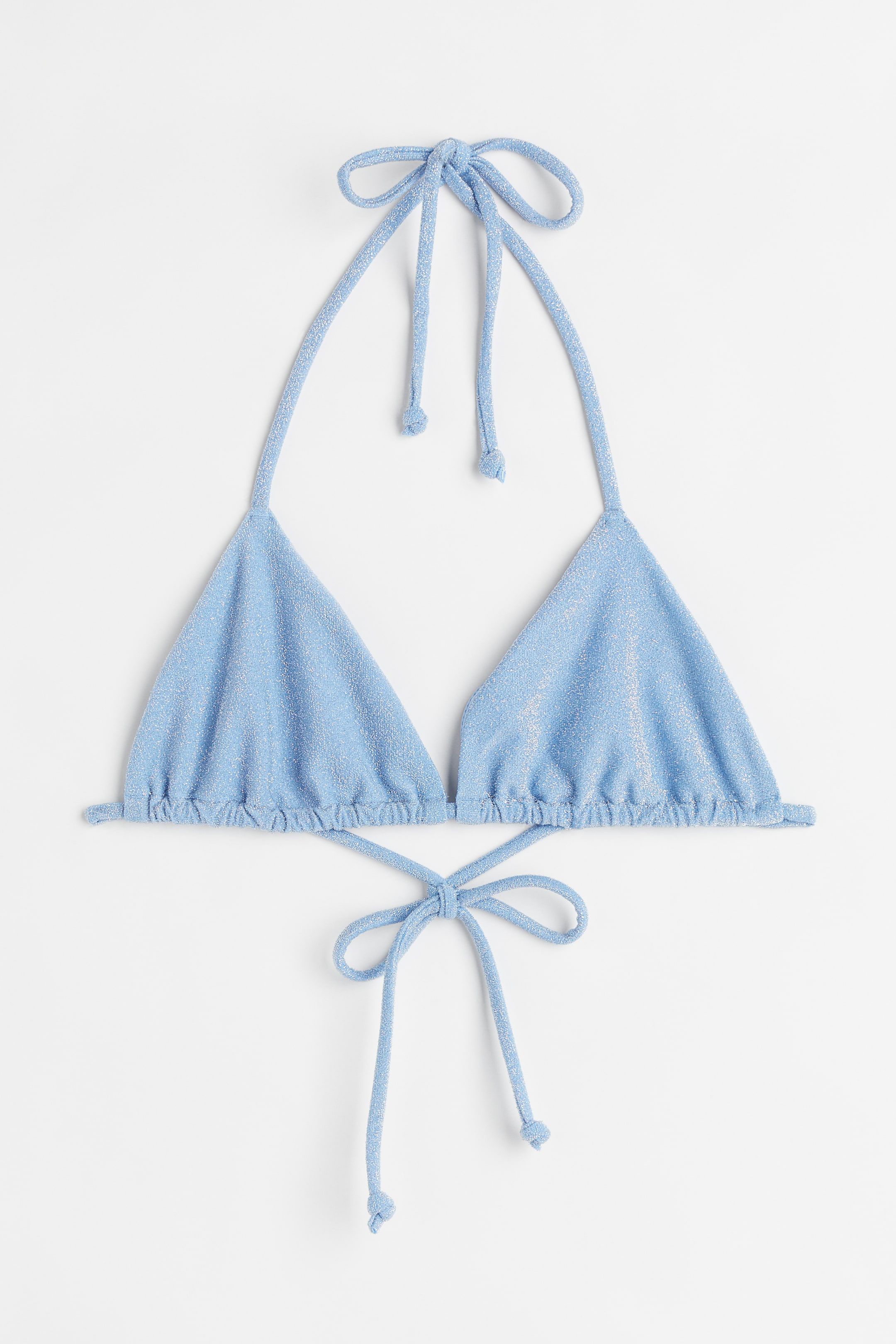 View larger image: Triangle bikini top - Light blue/Glitter - Ladies | H&M 1
