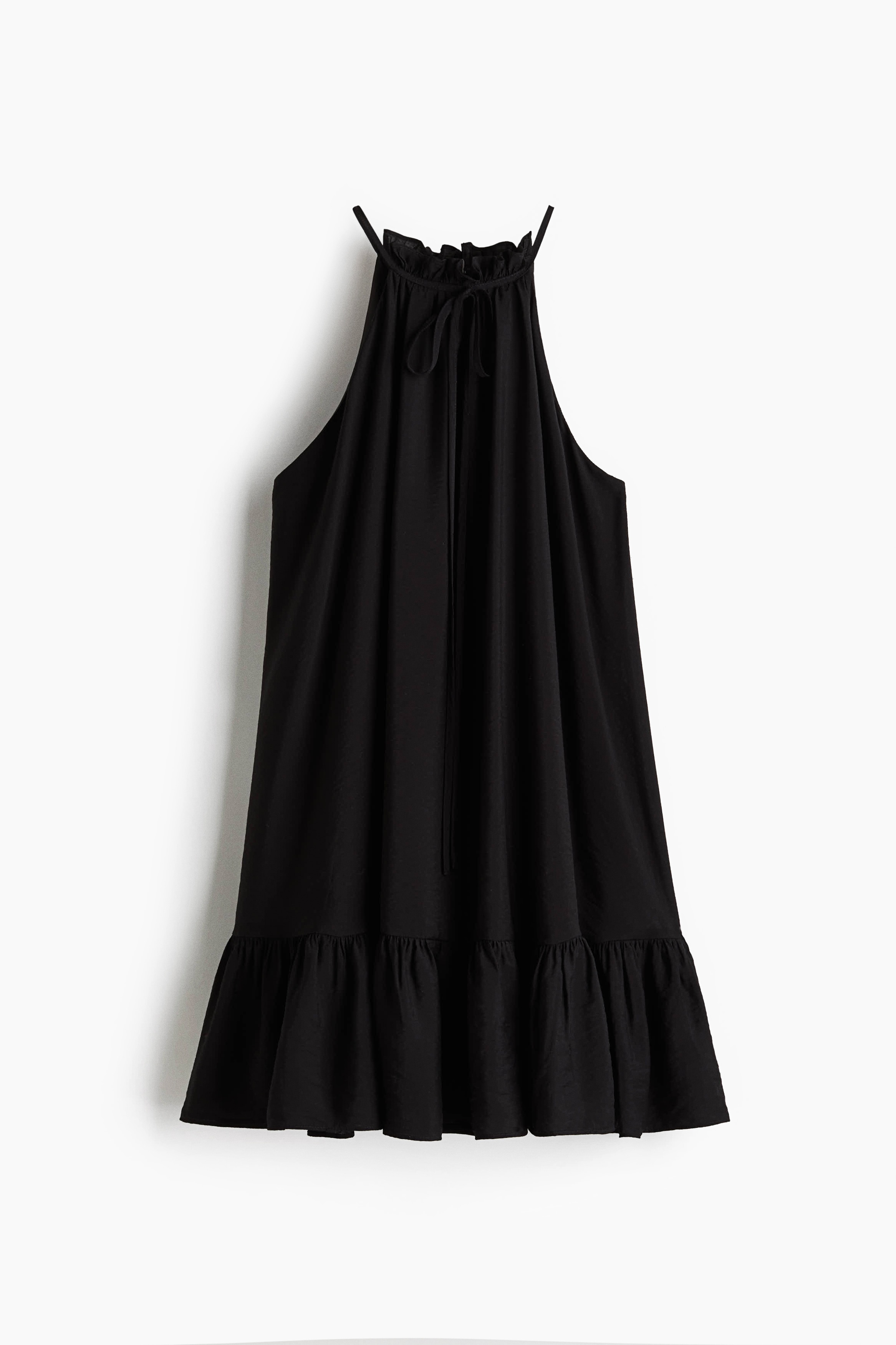 Robe sans manches à volant - Noir