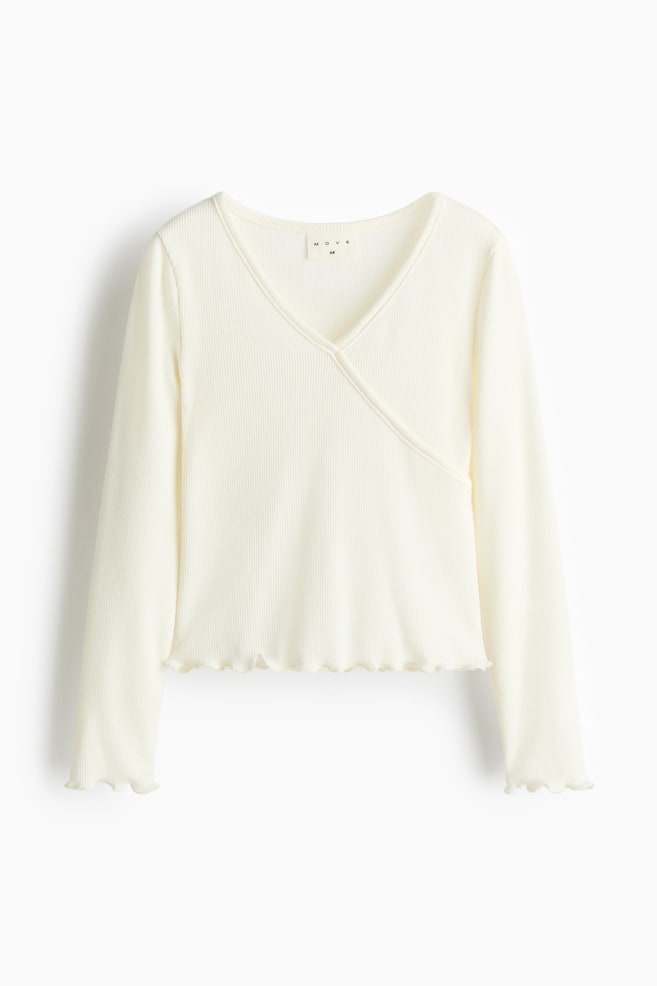 Sports wrapover top - Cream/Light pink/Light blue/Pink/Dusty purple - 1