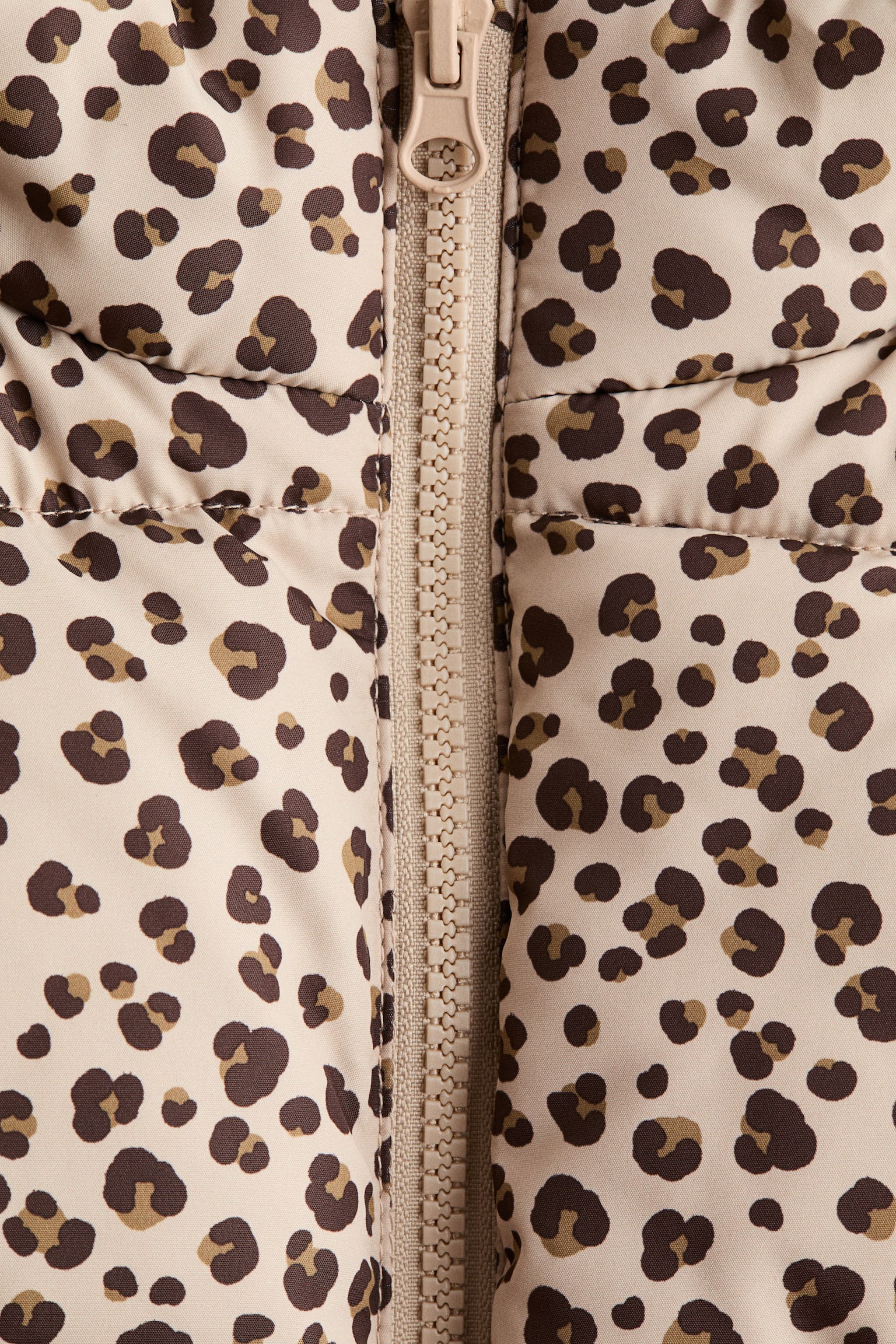 Puf prsluk - Bež/leopard dezen/Stara ruža - 2