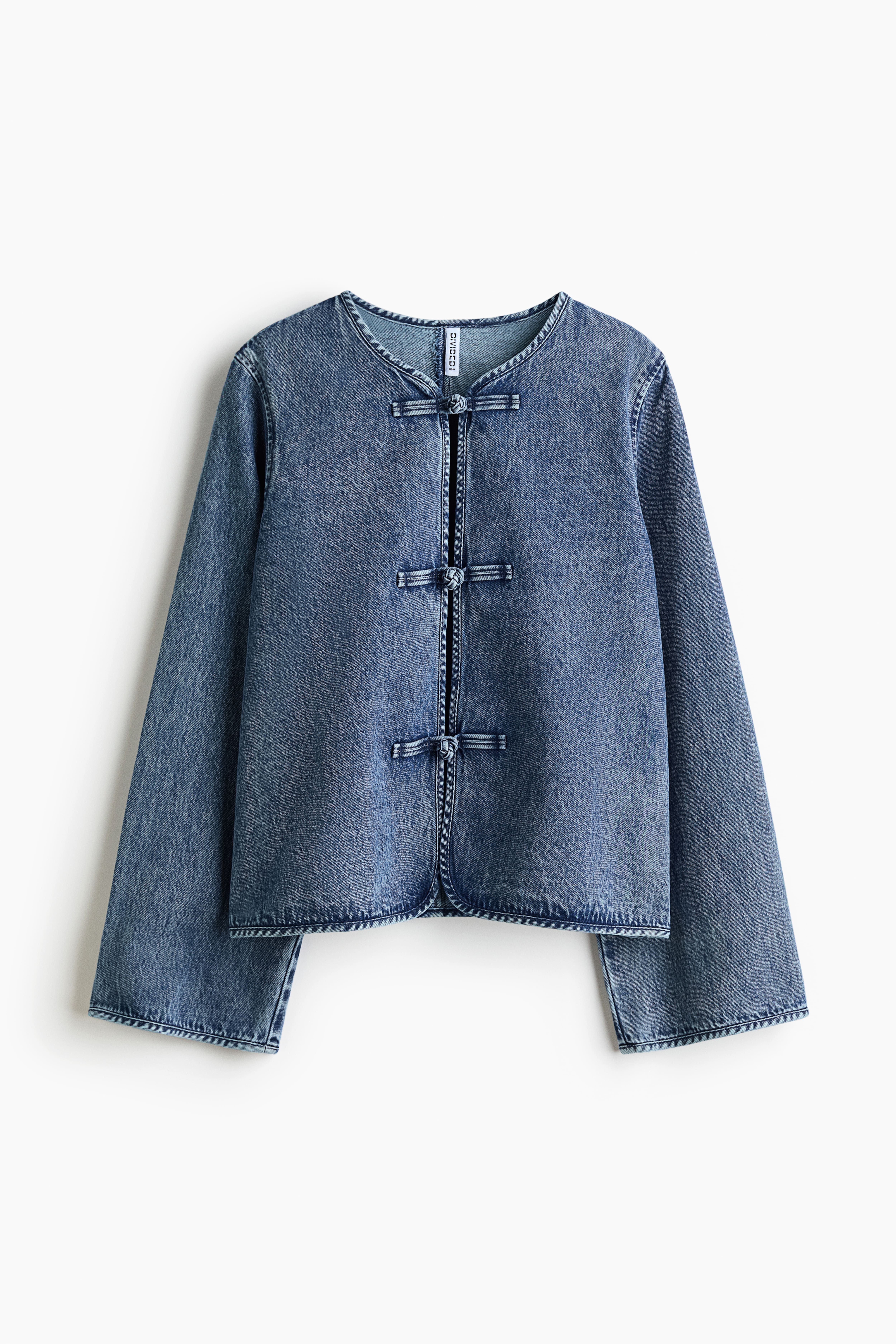 Knot-Button Denim Jacket