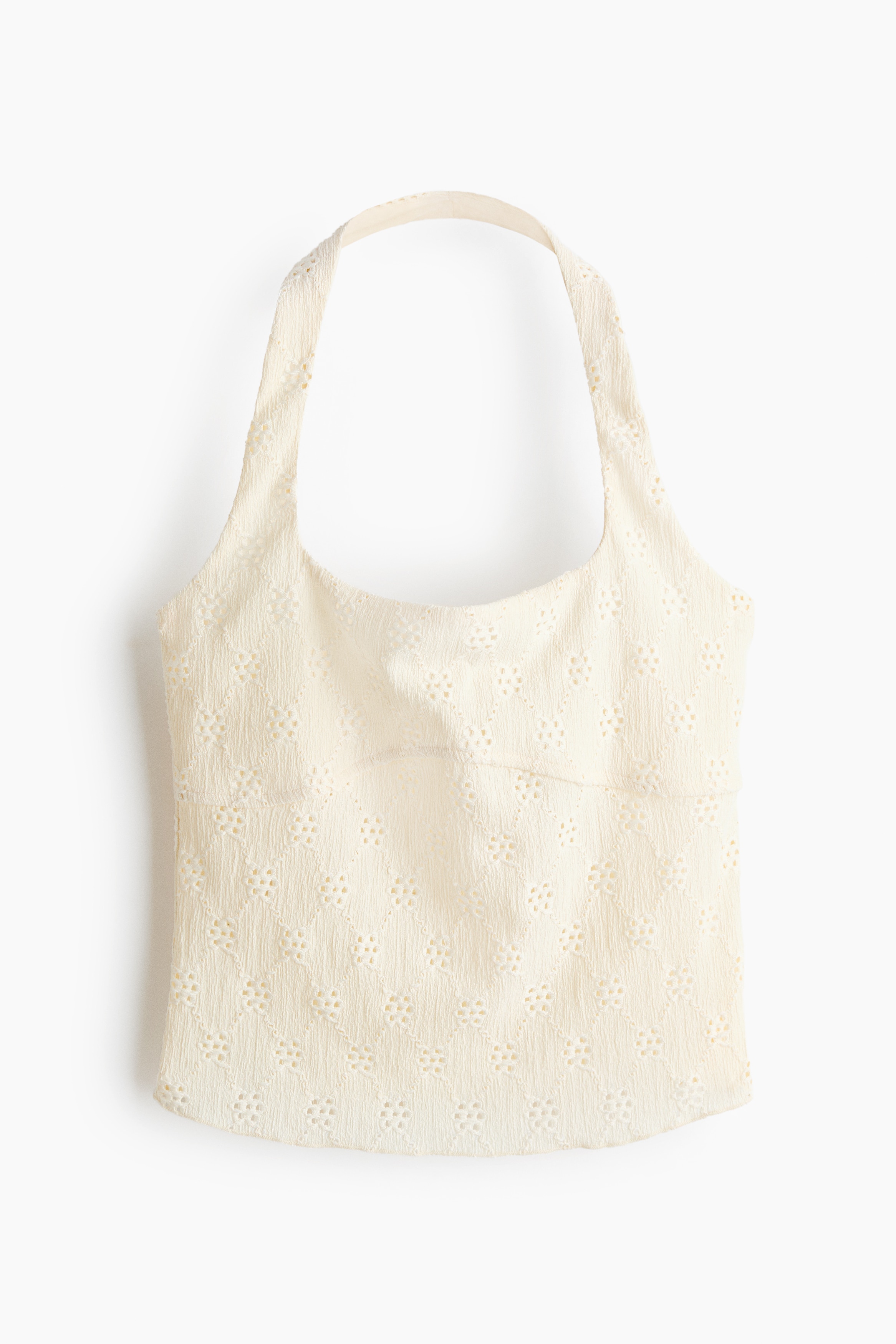 Top dos nu avec broderie anglaise