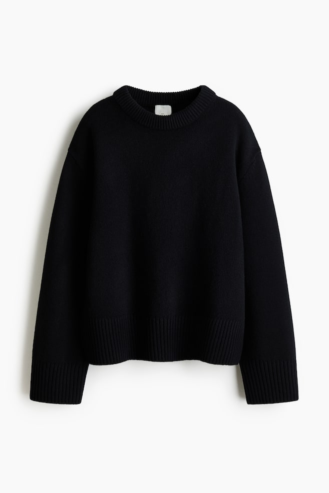 Wool Sweater - Black/Light beige - 1