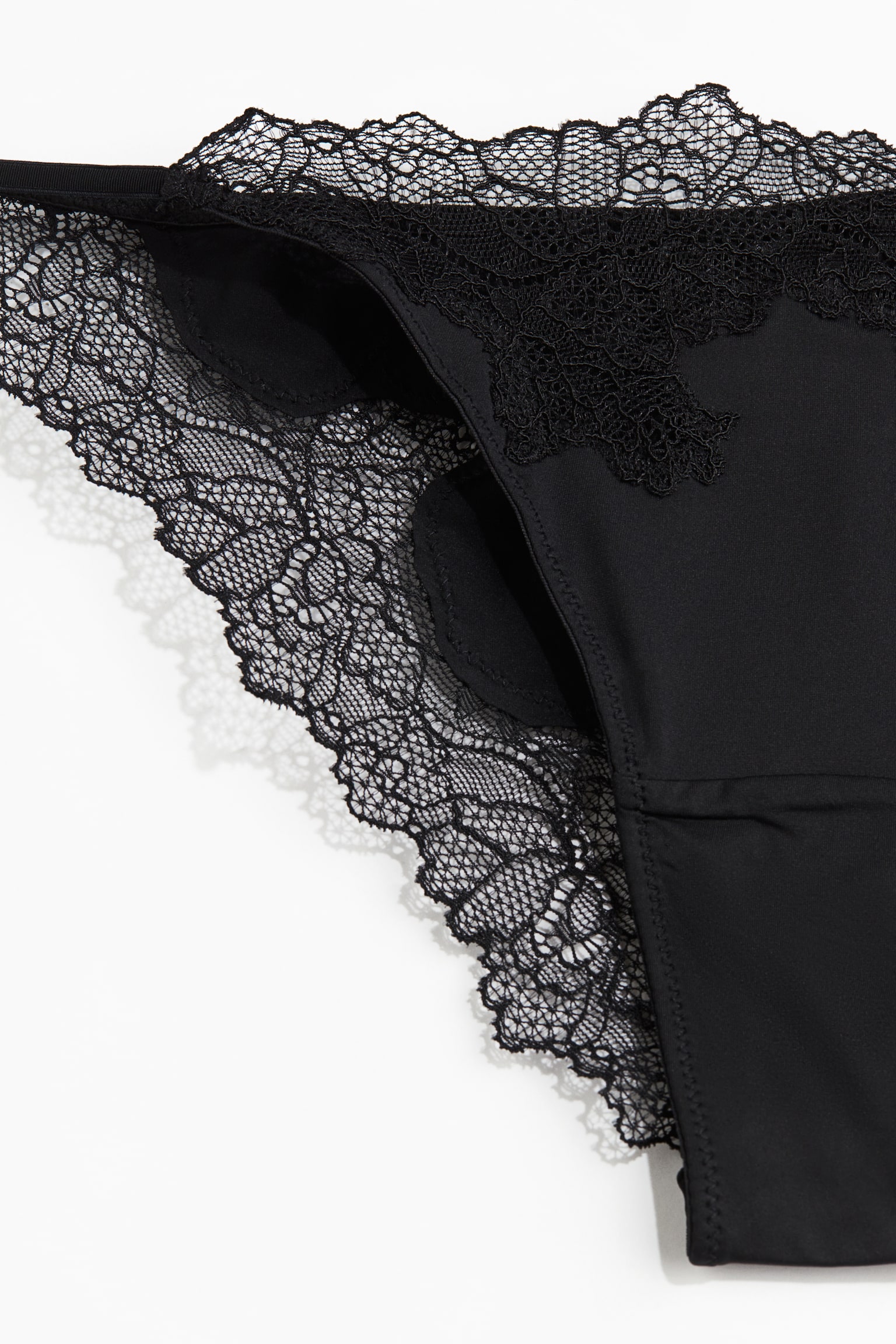 Трусы-танга, кружево, микрофибра, 2 шт. — H&M, цвет: Чёрный — фото 2