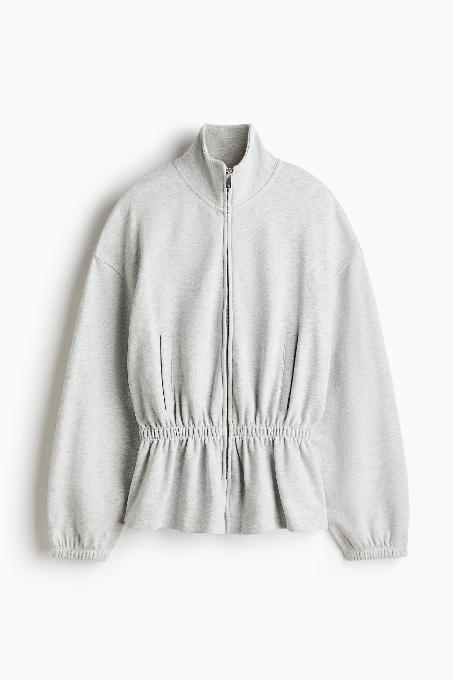 Zip-through sweatshirt jacket - Light grey marl
