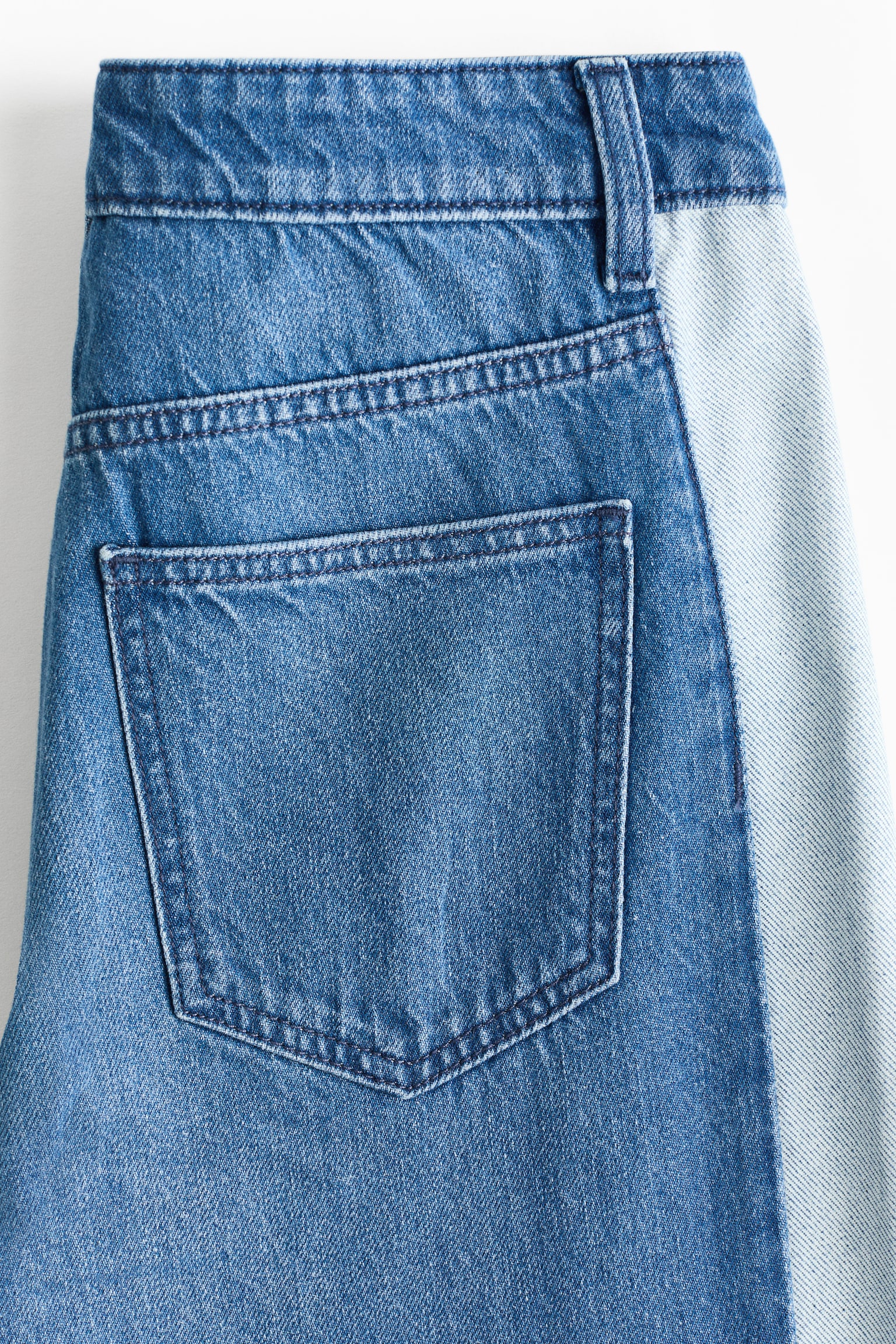 Wide Regular Side-striped jeans - Denim blue/White/Denim blue/Dark blue - 5