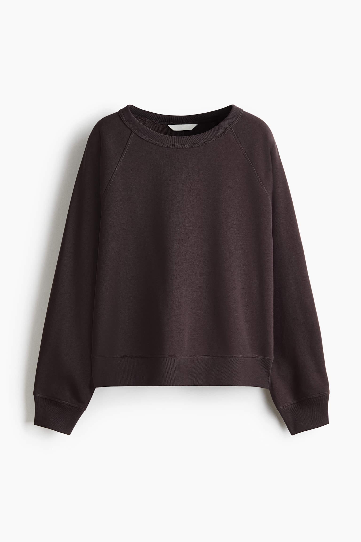 Raglan-sleeved sweatshirt - Truffle grey/Light grey marl/Dark brown