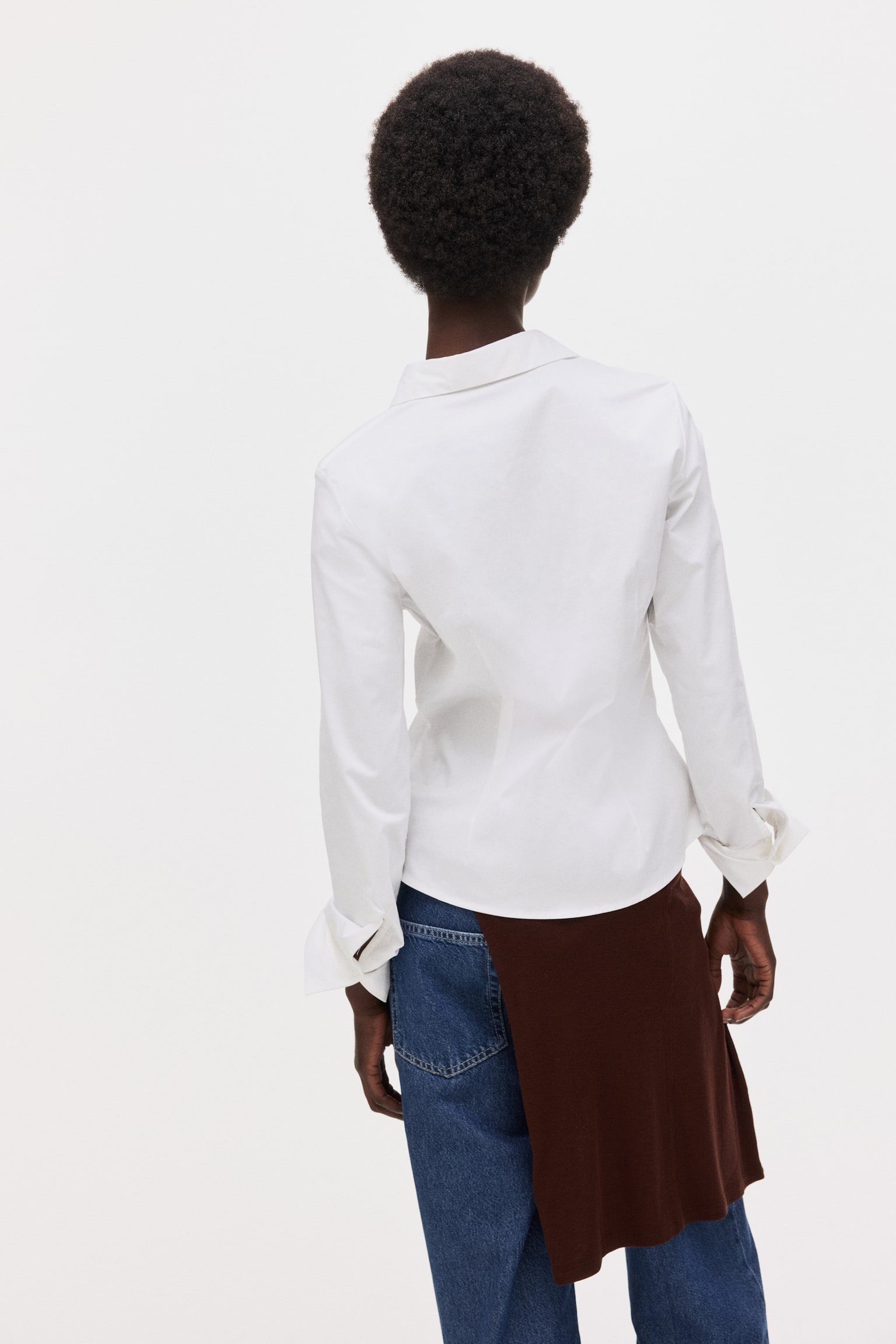 Fitted shirt - White/Dark blue/Striped/Black - 4