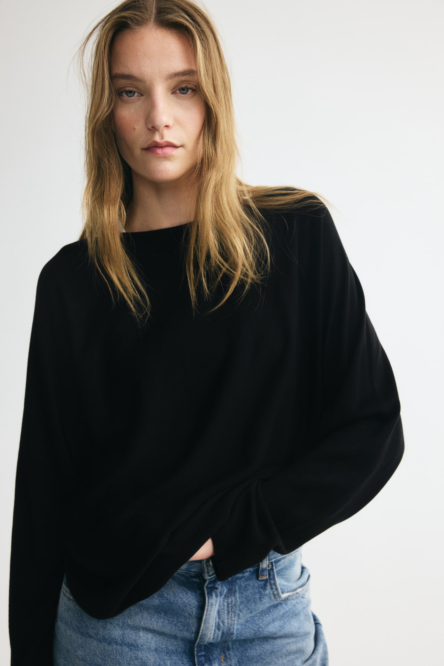 Женский свитер H&M Off-the-Shoulder, цвет: Чёрный — фото 3