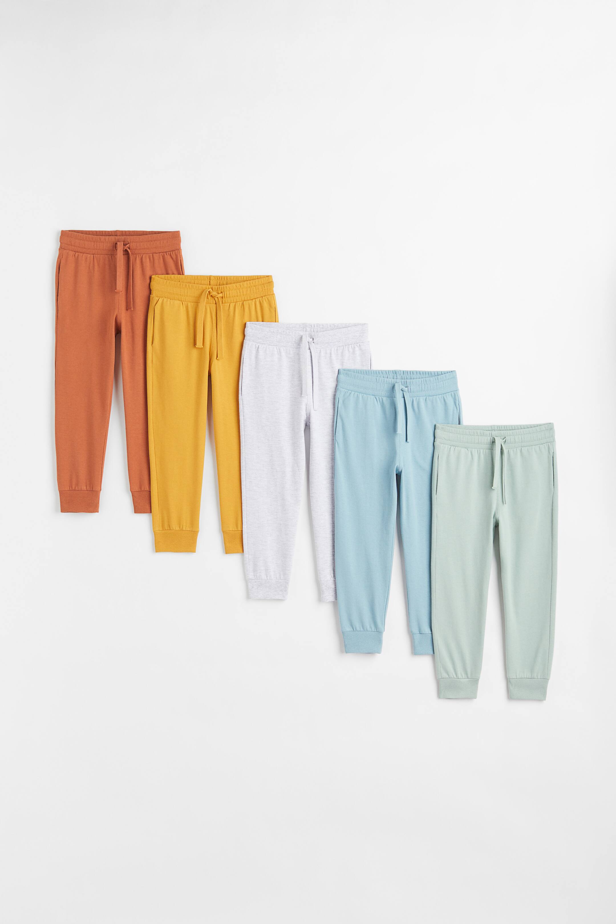 View larger image: 5-pack cotton jersey joggers - Light turquoise/Yellow - Kids | H&M 1