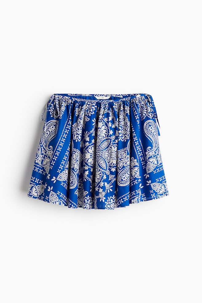 Korte cirkelrok - Blauw/paisleydessin/Blauw/dessin - 1
