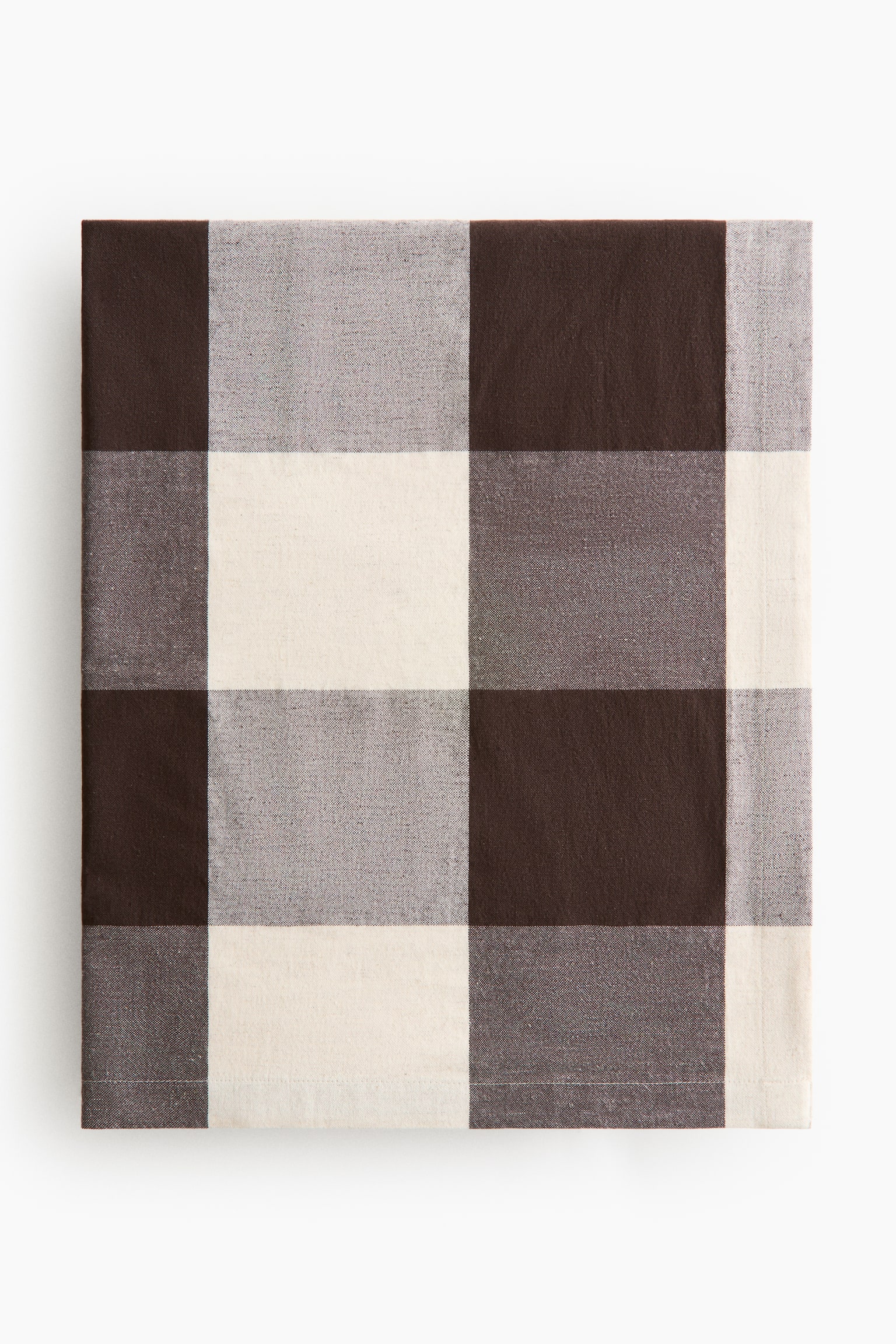 Obrus z domieszką lnu - Ciemnobrązowy/Krata gingham/Ciemnobrązowy/Paski/Beżowy/Paski/Zieleń khaki/Paski/Beżowy/Krata gingham/Zieleń khaki/Krata gingham/Pomarańczowy/Krata gingham/Jasnoróżowy/Paski/Jasnoróżowy/Krata gingham - 1