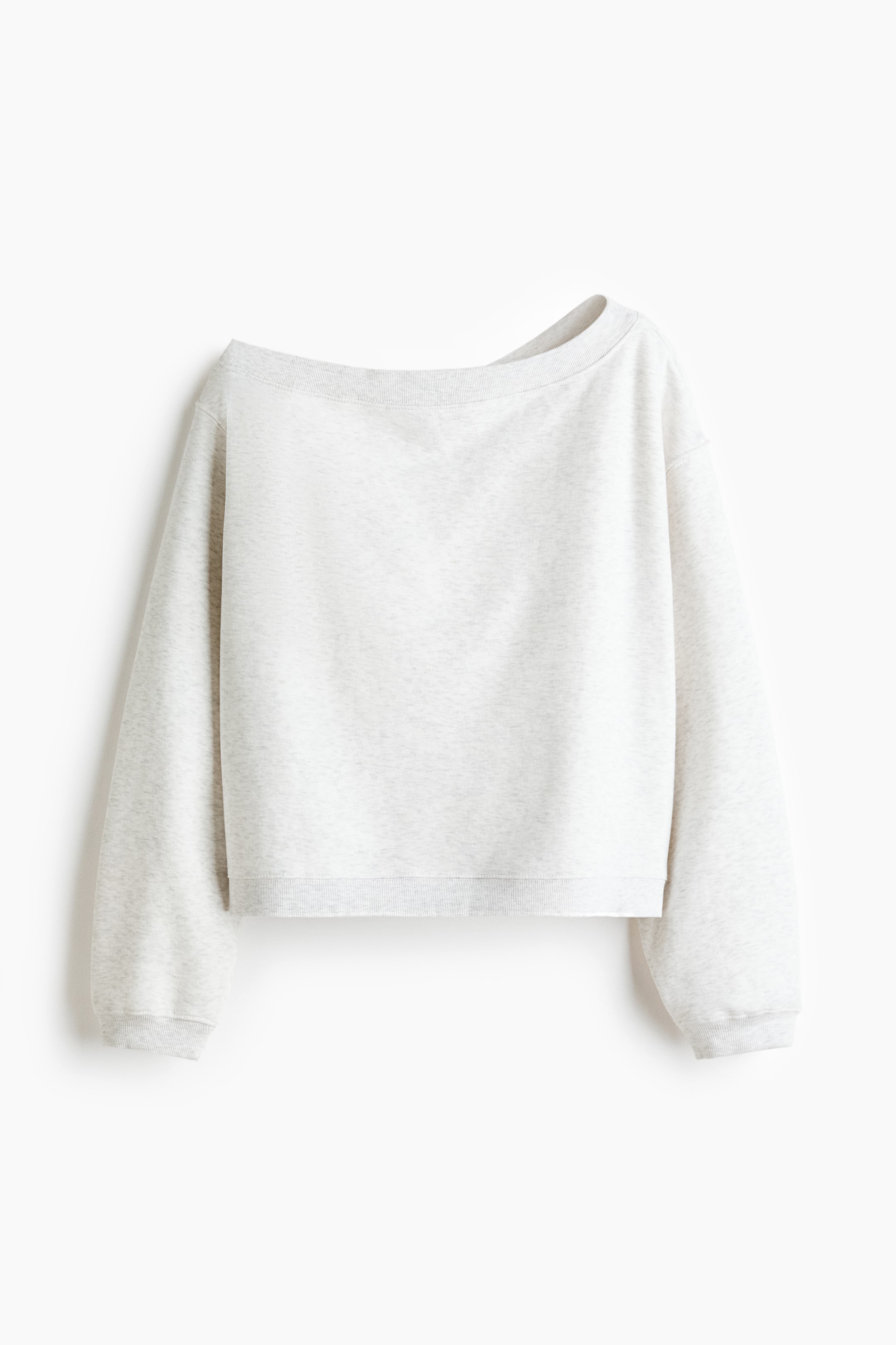 View larger image: One-shoulder sweatshirt - Light grey marl - Ladies | H&M 5