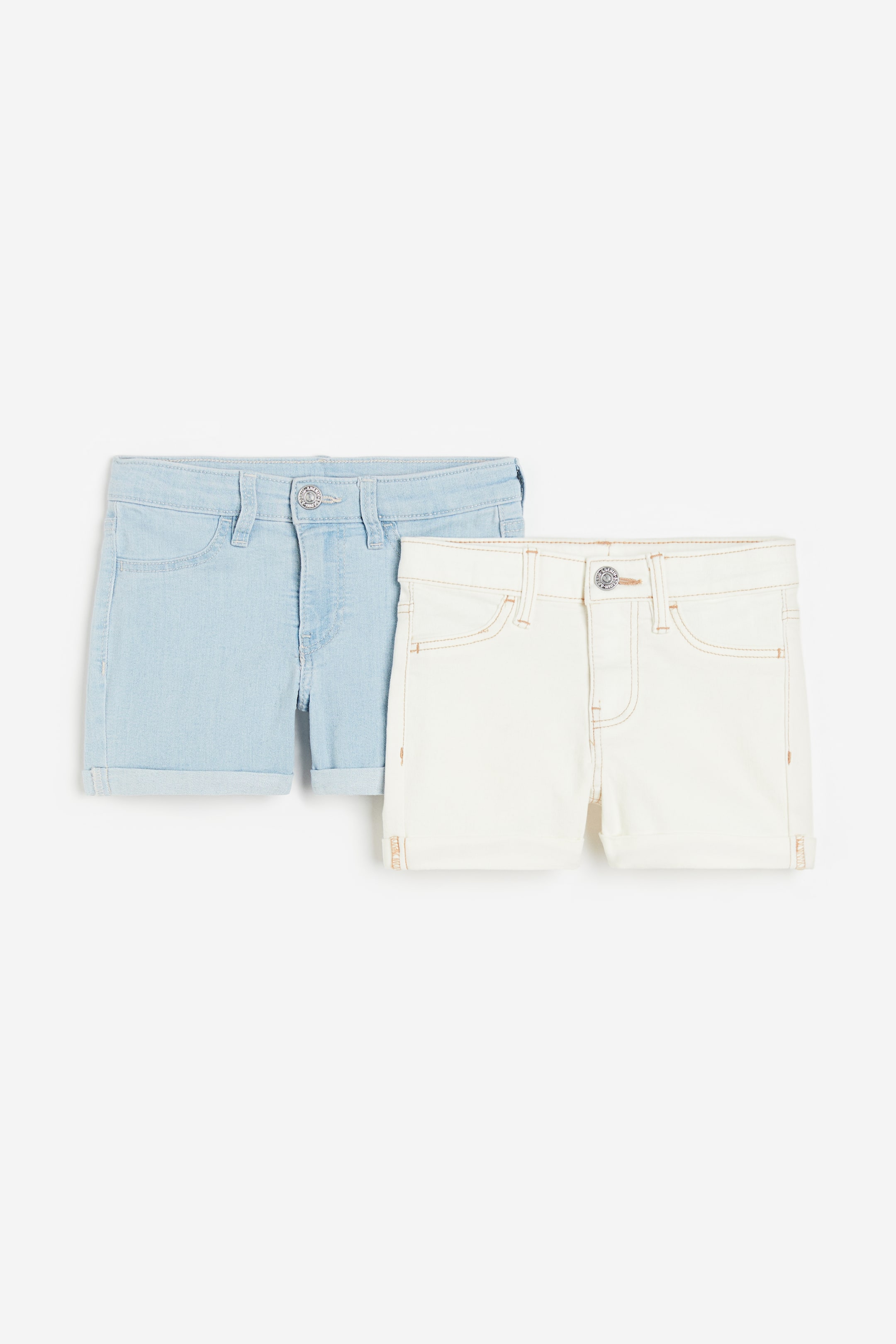 Größeres Bild ansehen: 2er-Pack Jeansshorts - Hellblau/Weiß - Kids | H&M DE 1