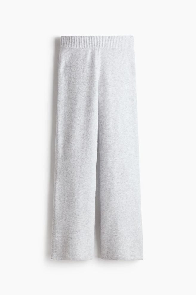 Fijngebreide broek - Lichtgrijs gemêleerd/Marineblauw/Lichtbeige/Beige gemêleerd/Poederroze - 1