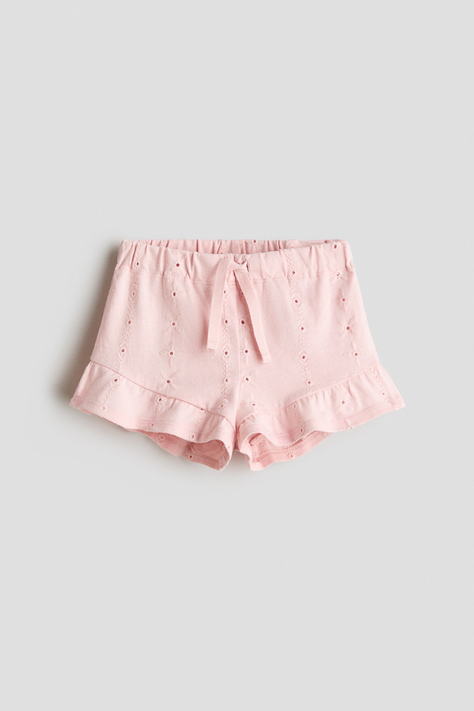 Shorts mit Broderie Anglaise - Hellrosa/Schockrosa/Türkis/Weiß/Gelb