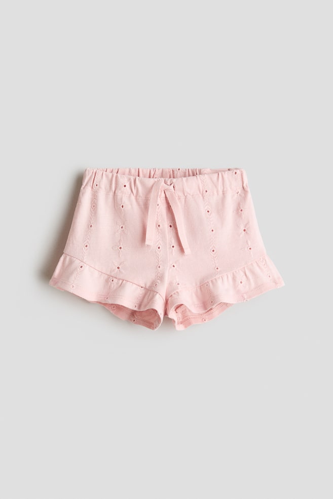 Shorts mit Broderie Anglaise - Hellrosa/Türkis/Weiß/Schockrosa - 1